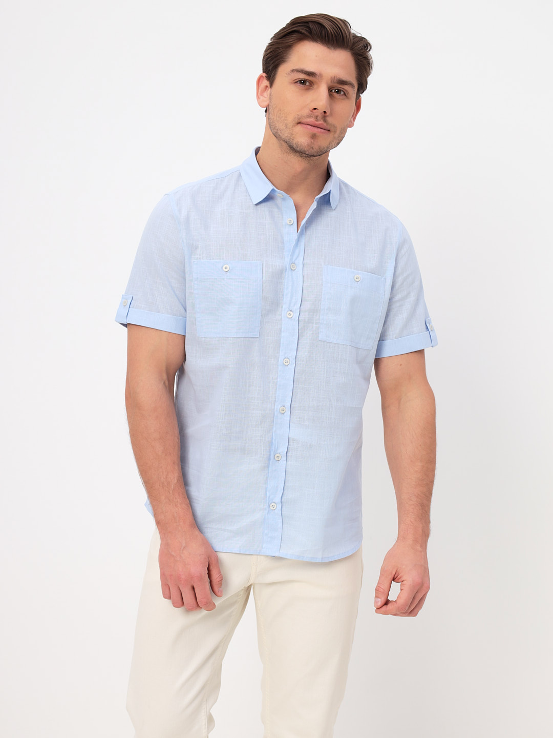 210/201/FLAM/ZS/KP Сорочка мужская короткий рукав