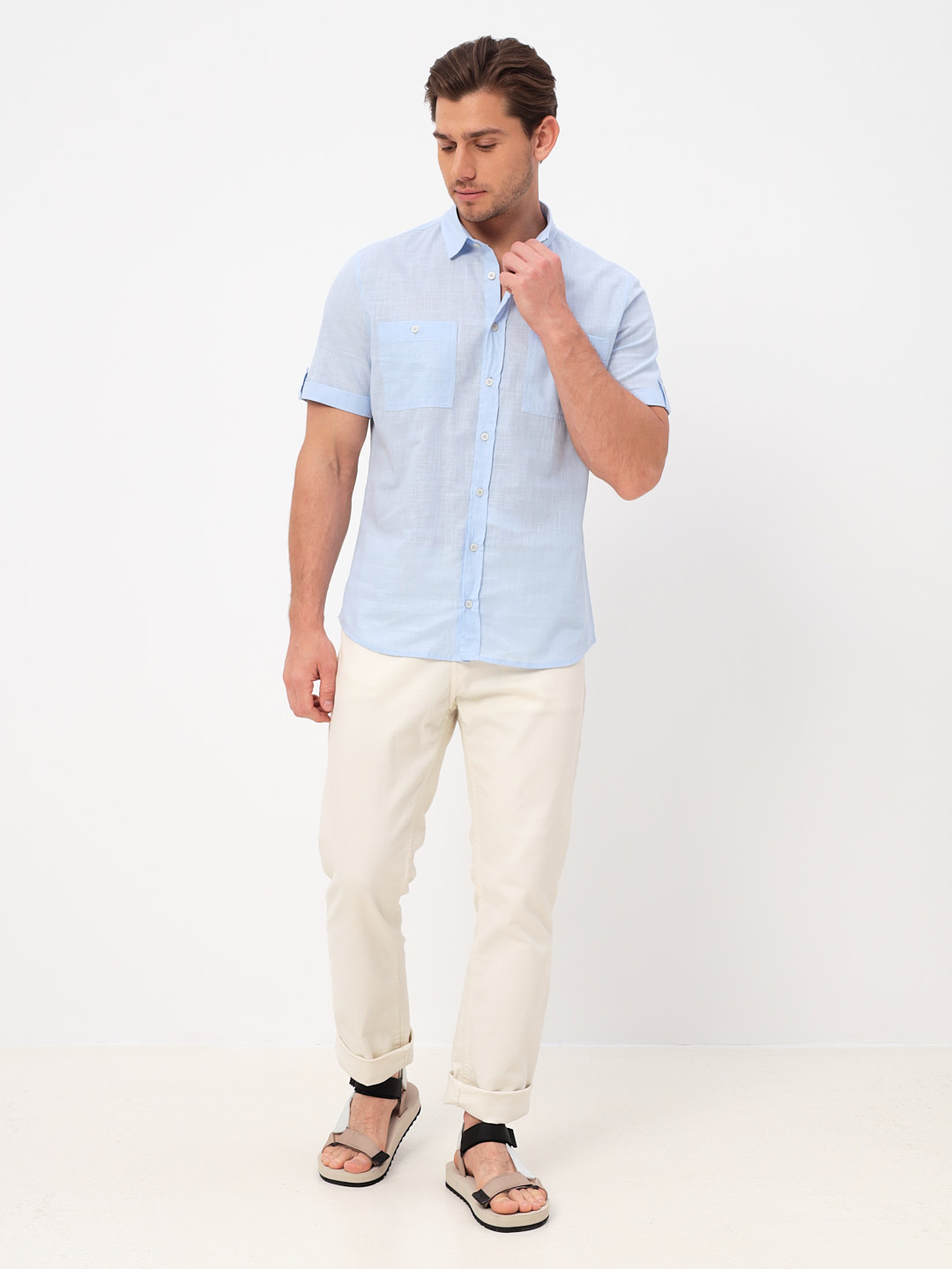 210/201/FLAM/ZS/KP Сорочка мужская короткий рукав