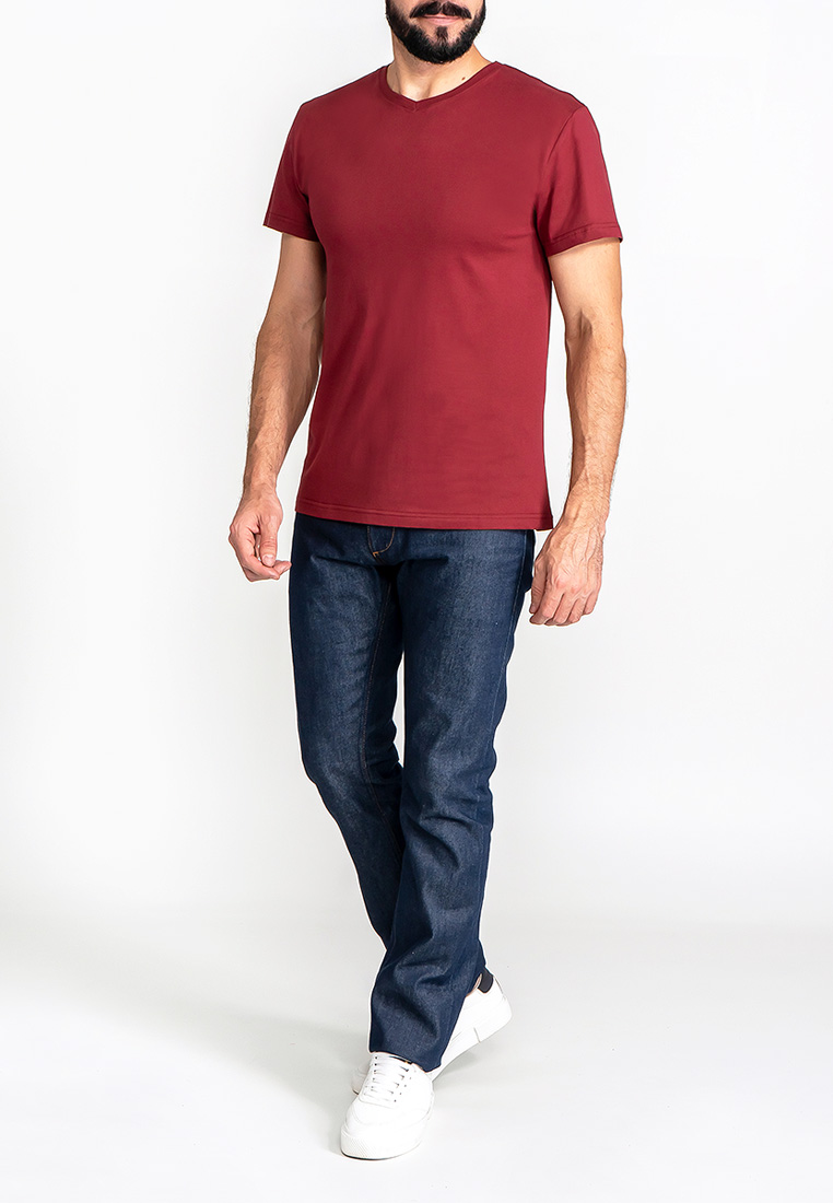 G146-RD-1061 (бордовый) Футболка мужская короткий рукав