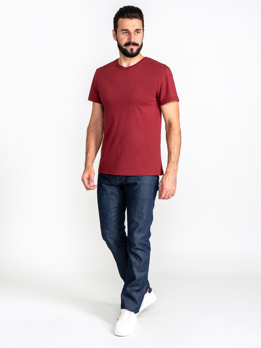 G146-RD-1061 (бордовый) Футболка мужская короткий рукав
