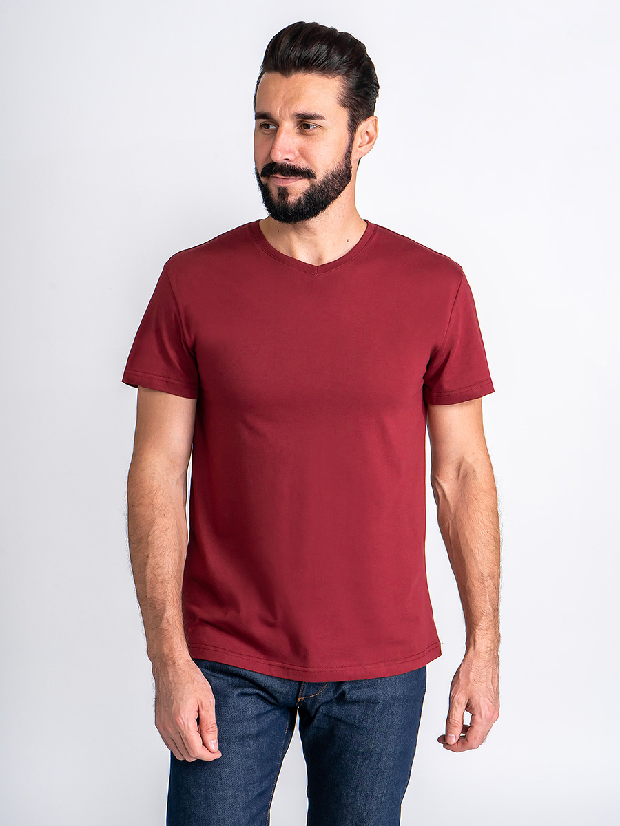G146-RD-1061 (бордовый) Футболка мужская короткий рукав
