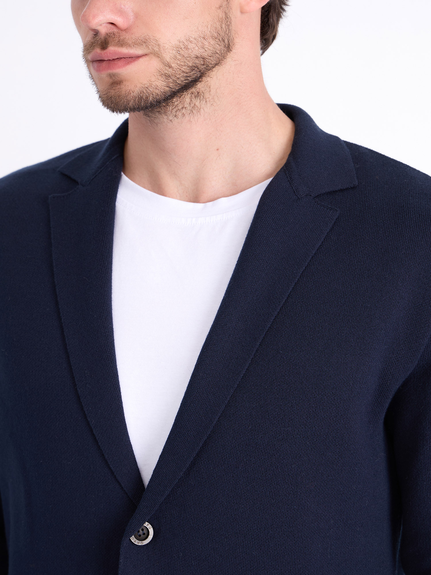 G136-KF-т.синий 345 Кардиган мужской