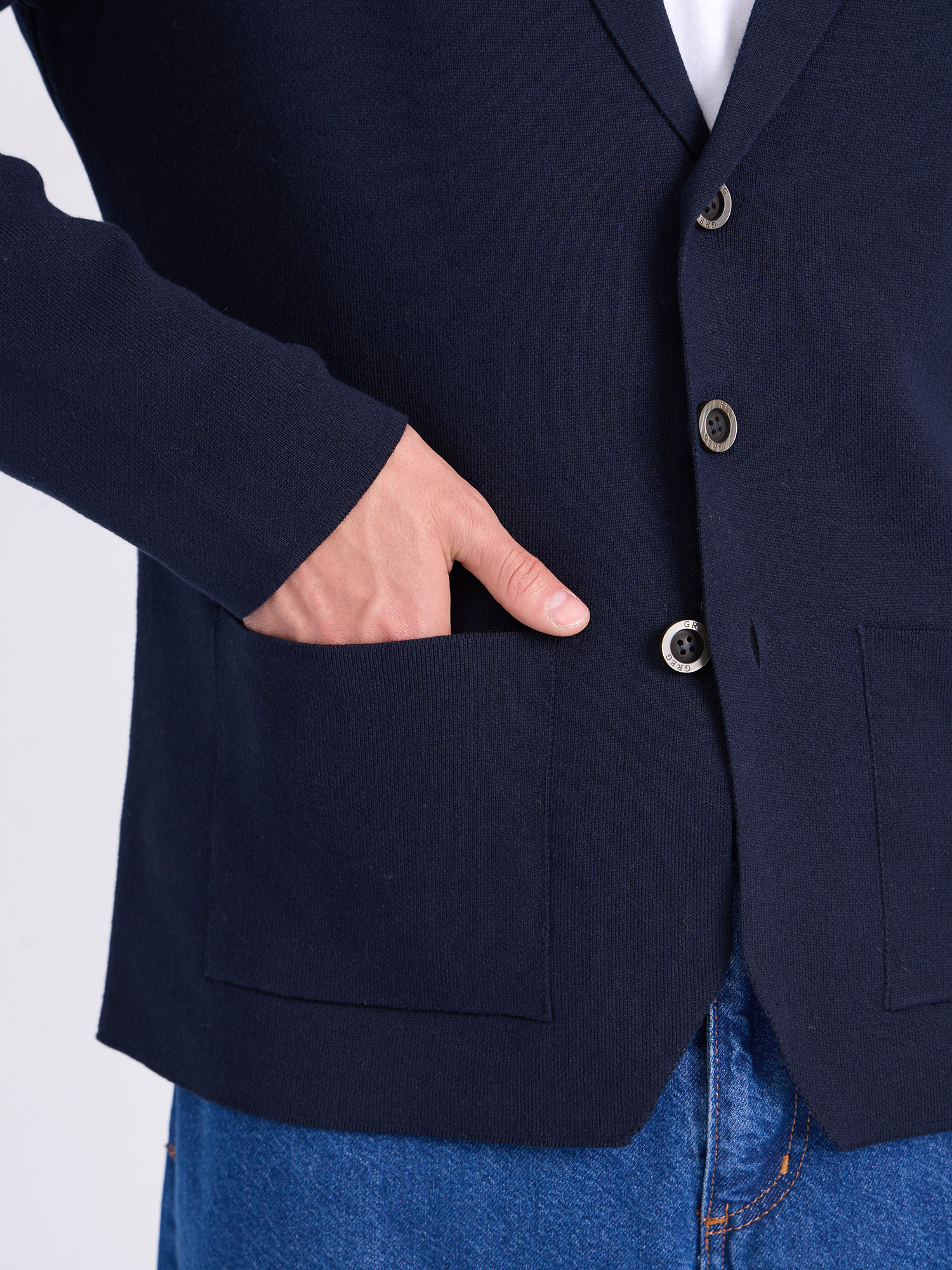 G136-KF-т.синий 345 Кардиган мужской