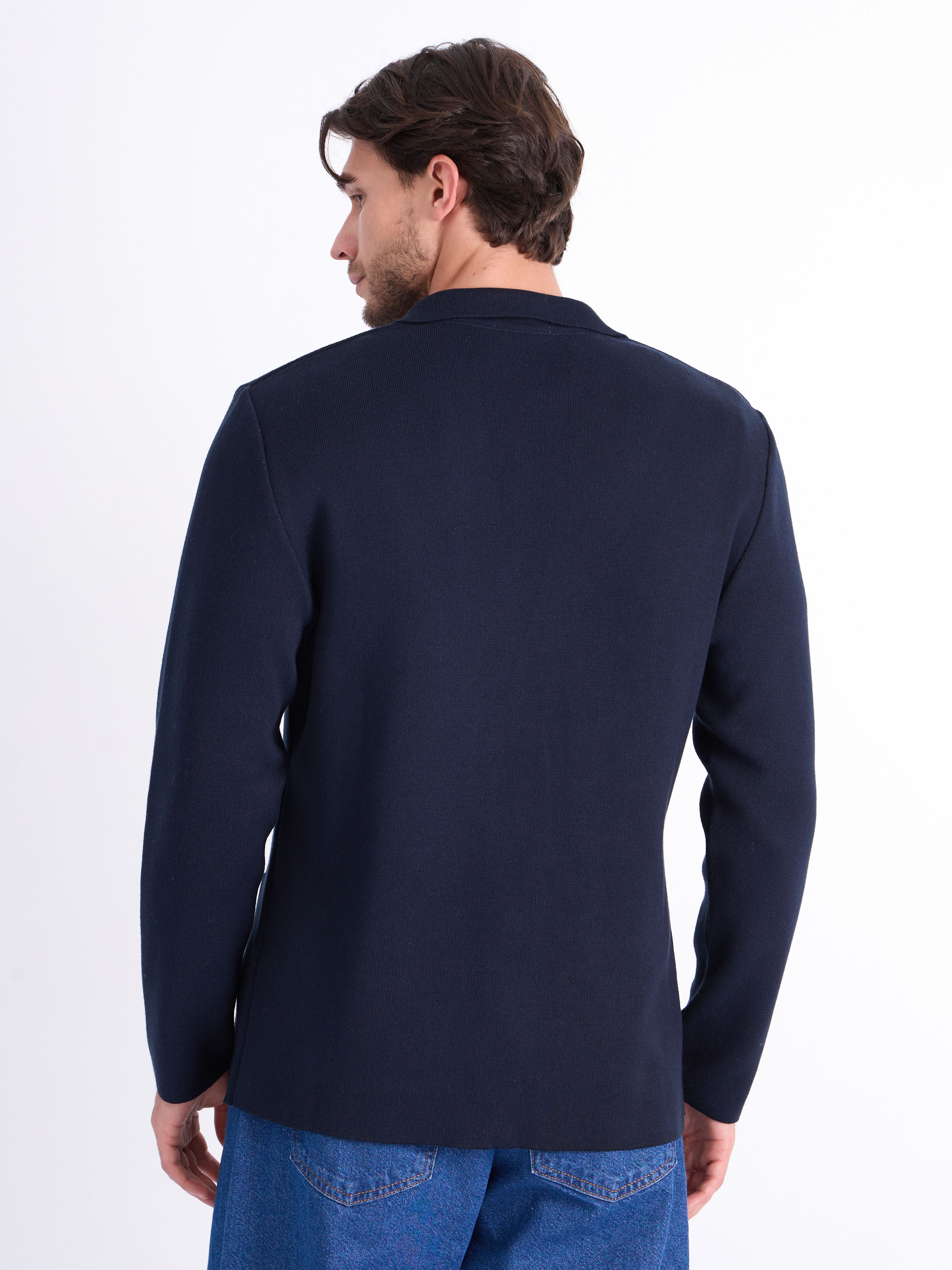 G136-KF-т.синий 345 Кардиган мужской