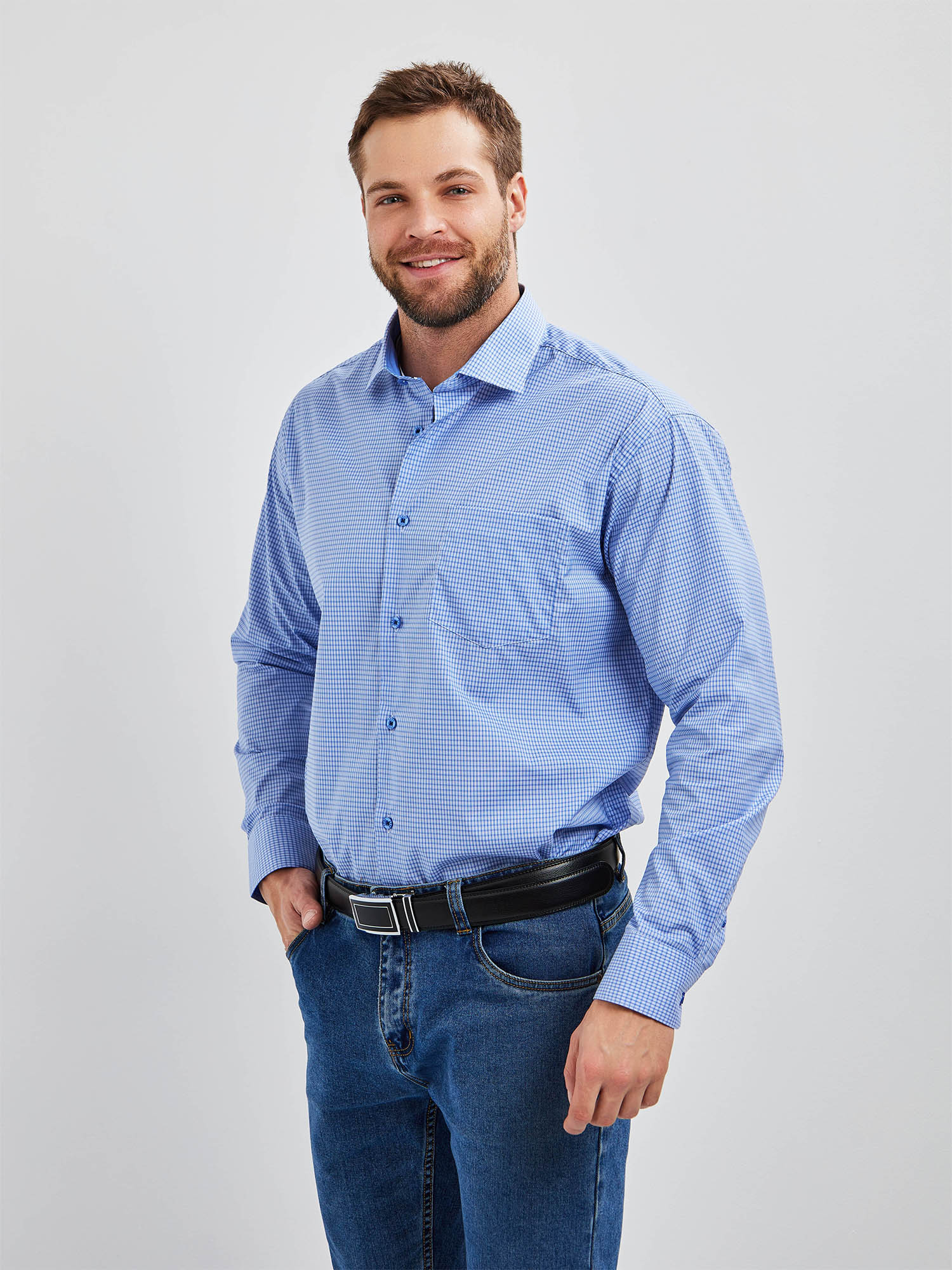 215/118/0099/1p STRETCH Сорочка мужская длинный рукав