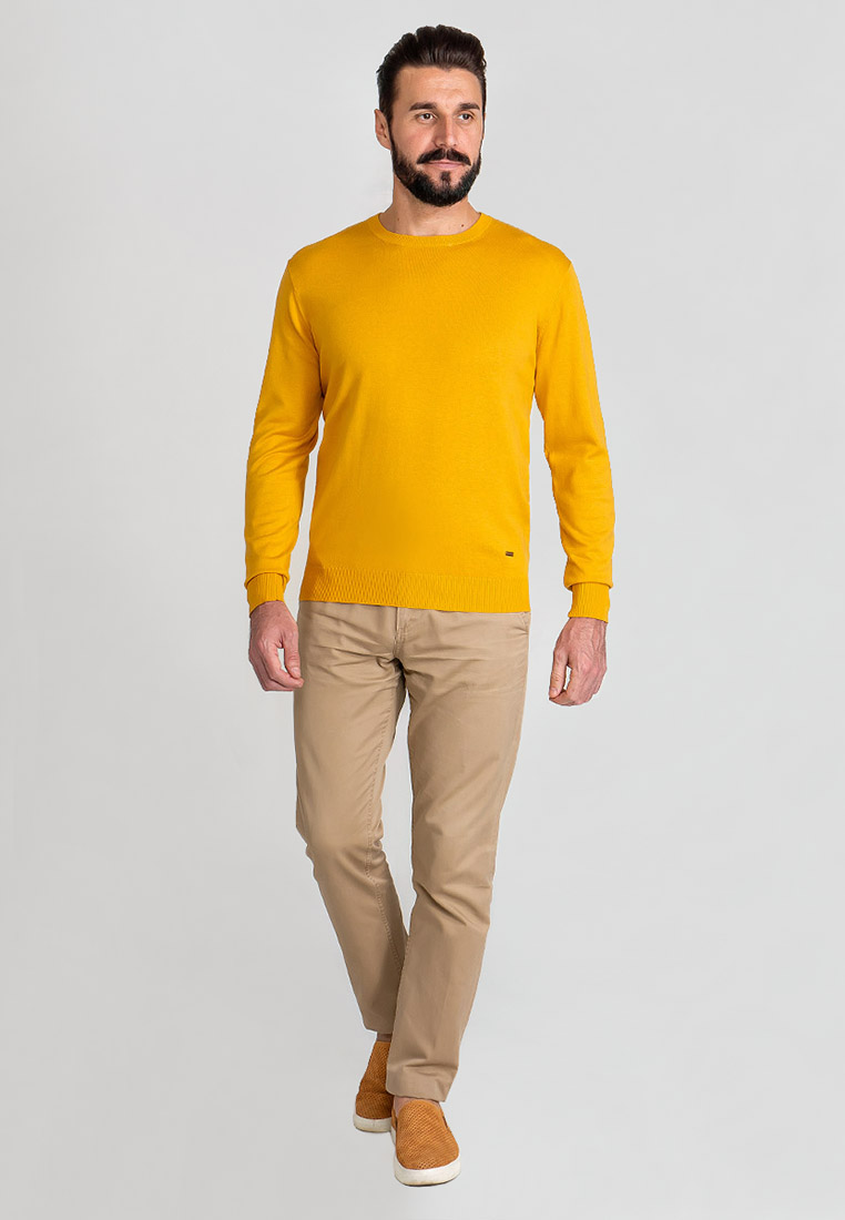 G121-AC023 (горчица) Джемпер мужской