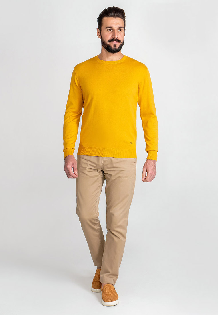 G121-AC023 (горчица) Джемпер мужской