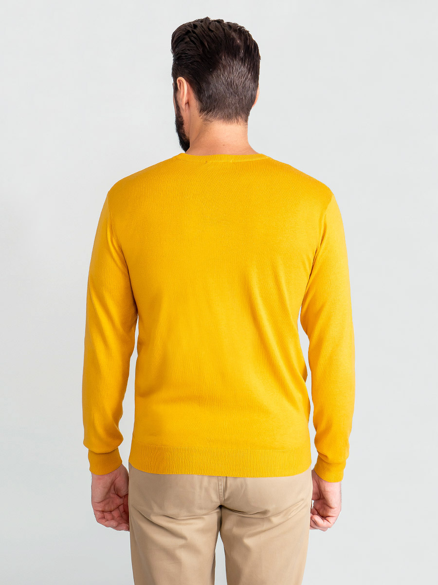 G121-AC023 (горчица) Джемпер мужской