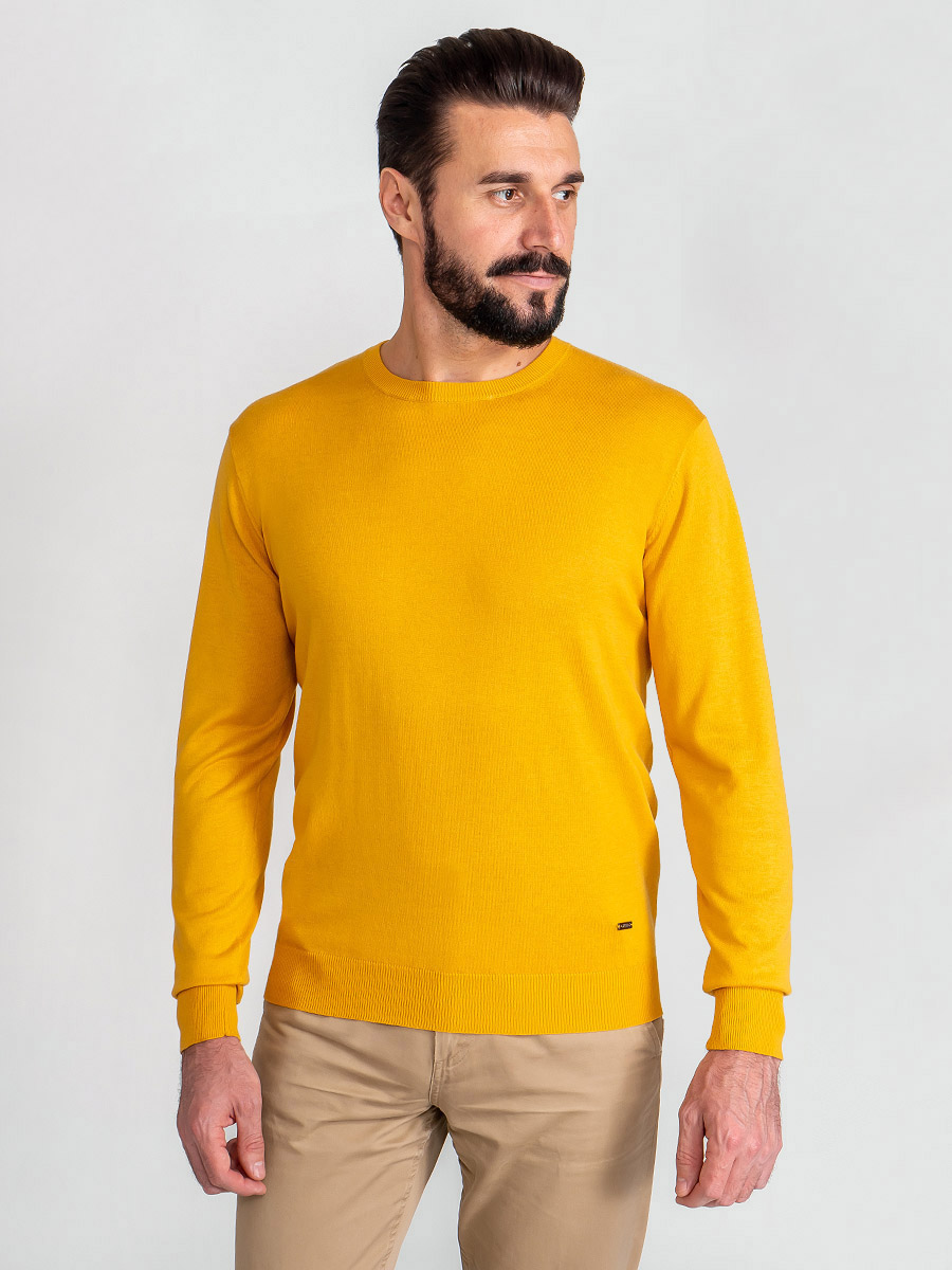 G121-AC023 (горчица) Джемпер мужской