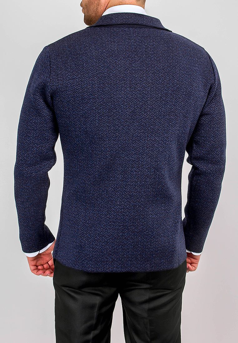 G136-KF-зигзаг (т.синий/синий) Кардиган мужской