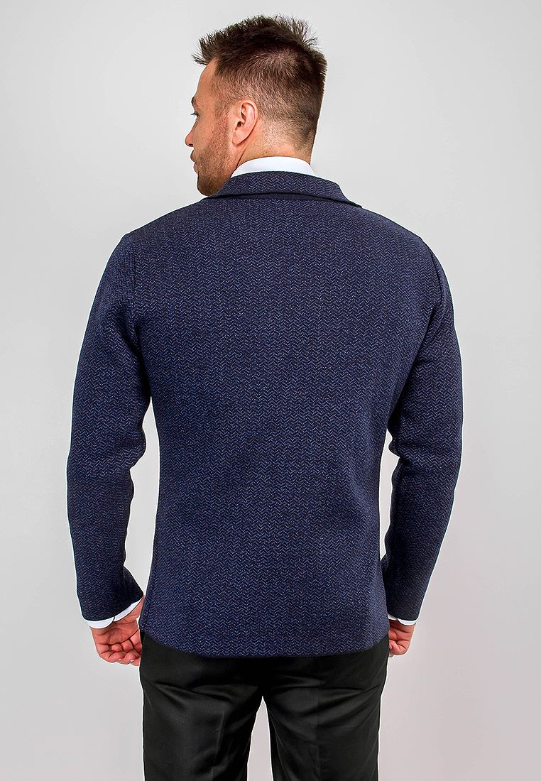 G136-KF-зигзаг (т.синий/синий) Кардиган мужской