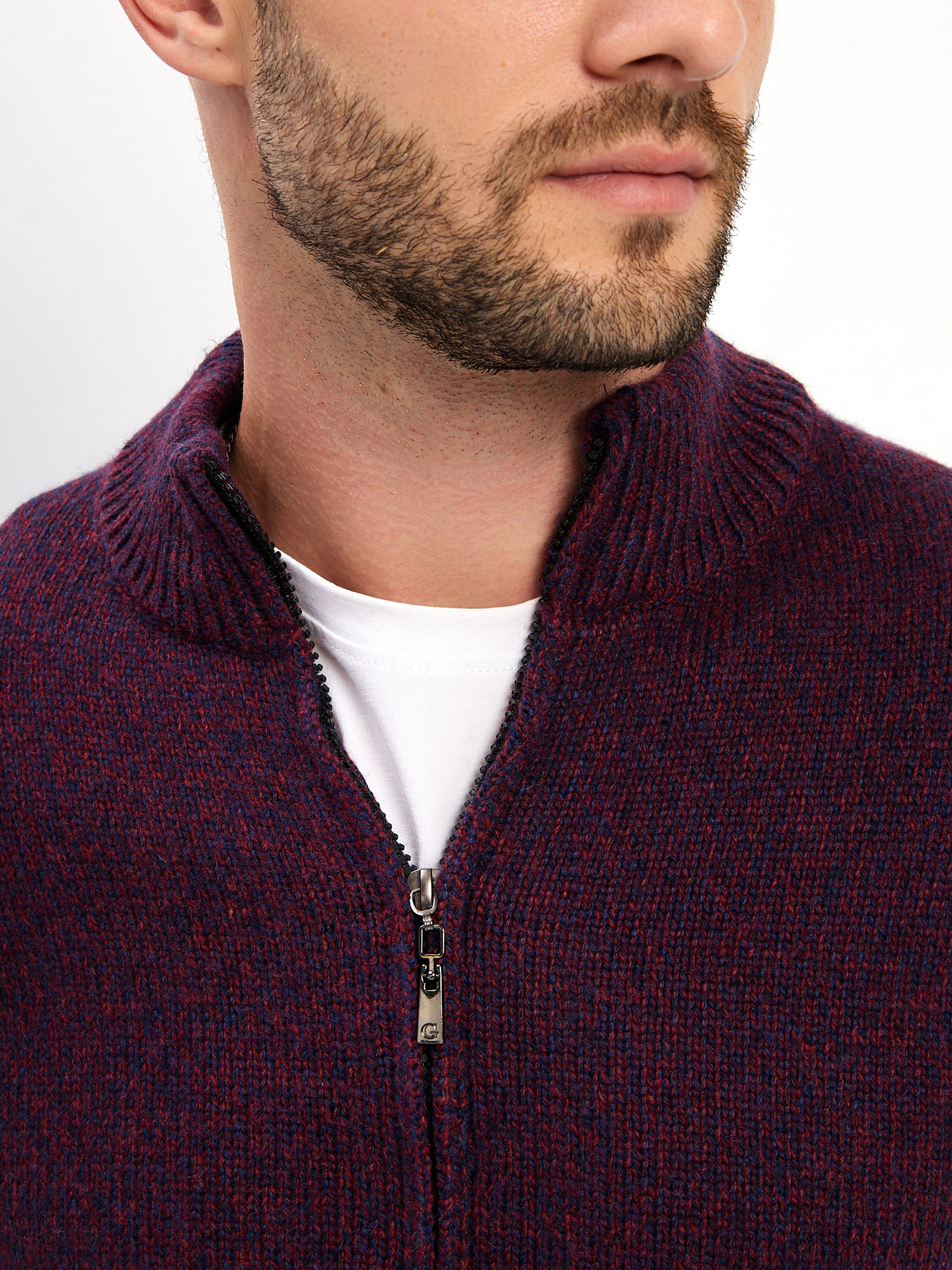 G139-RC02 (бордо-синий) Кардиган мужской