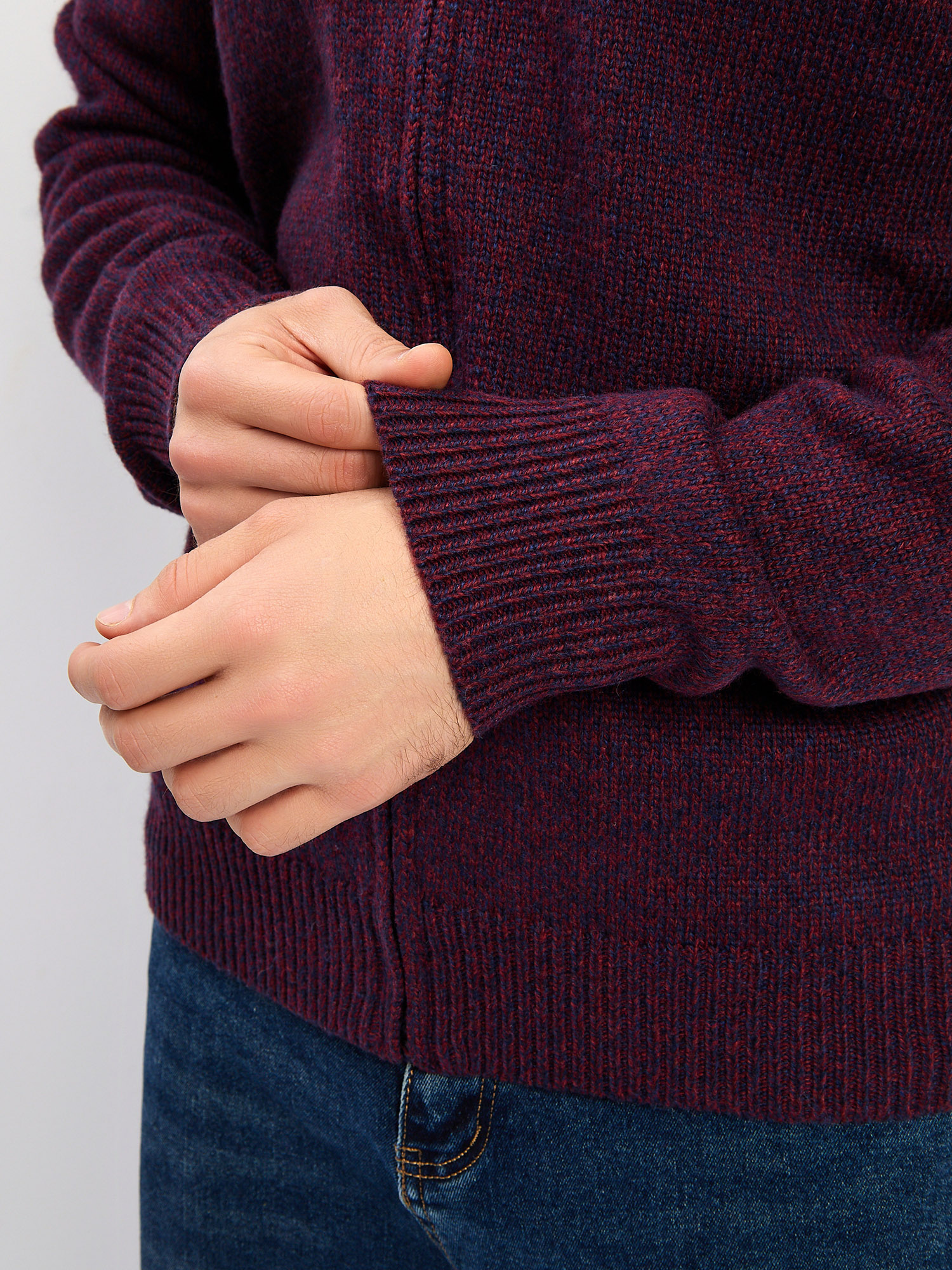 G139-RC02 (бордо-синий) Кардиган мужской