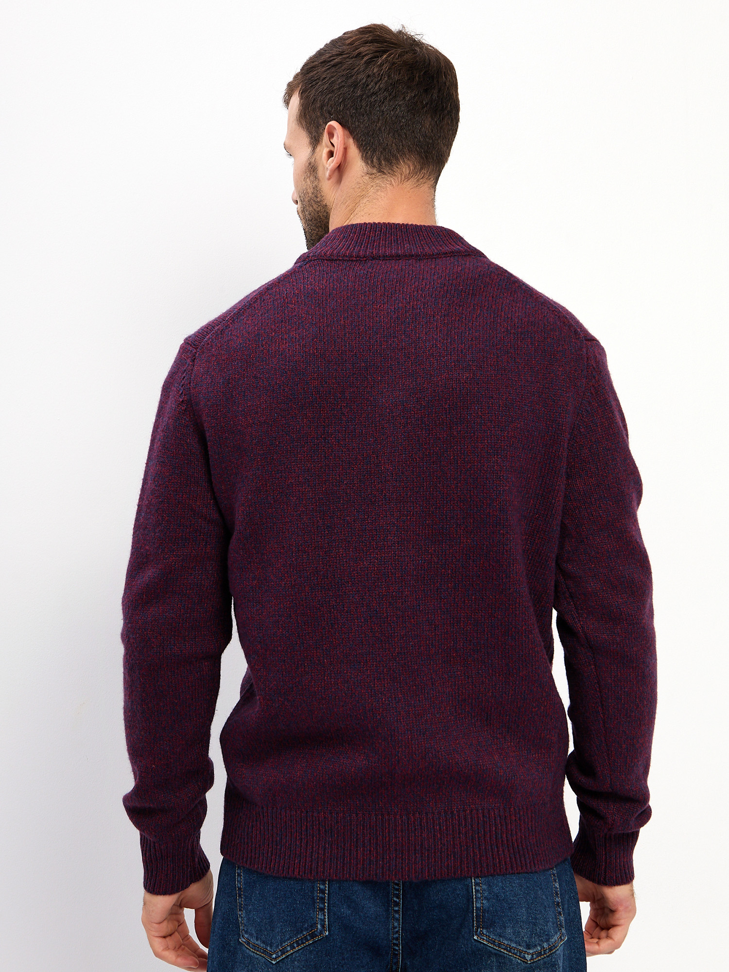 G139-RC02 (бордо-синий) Кардиган мужской