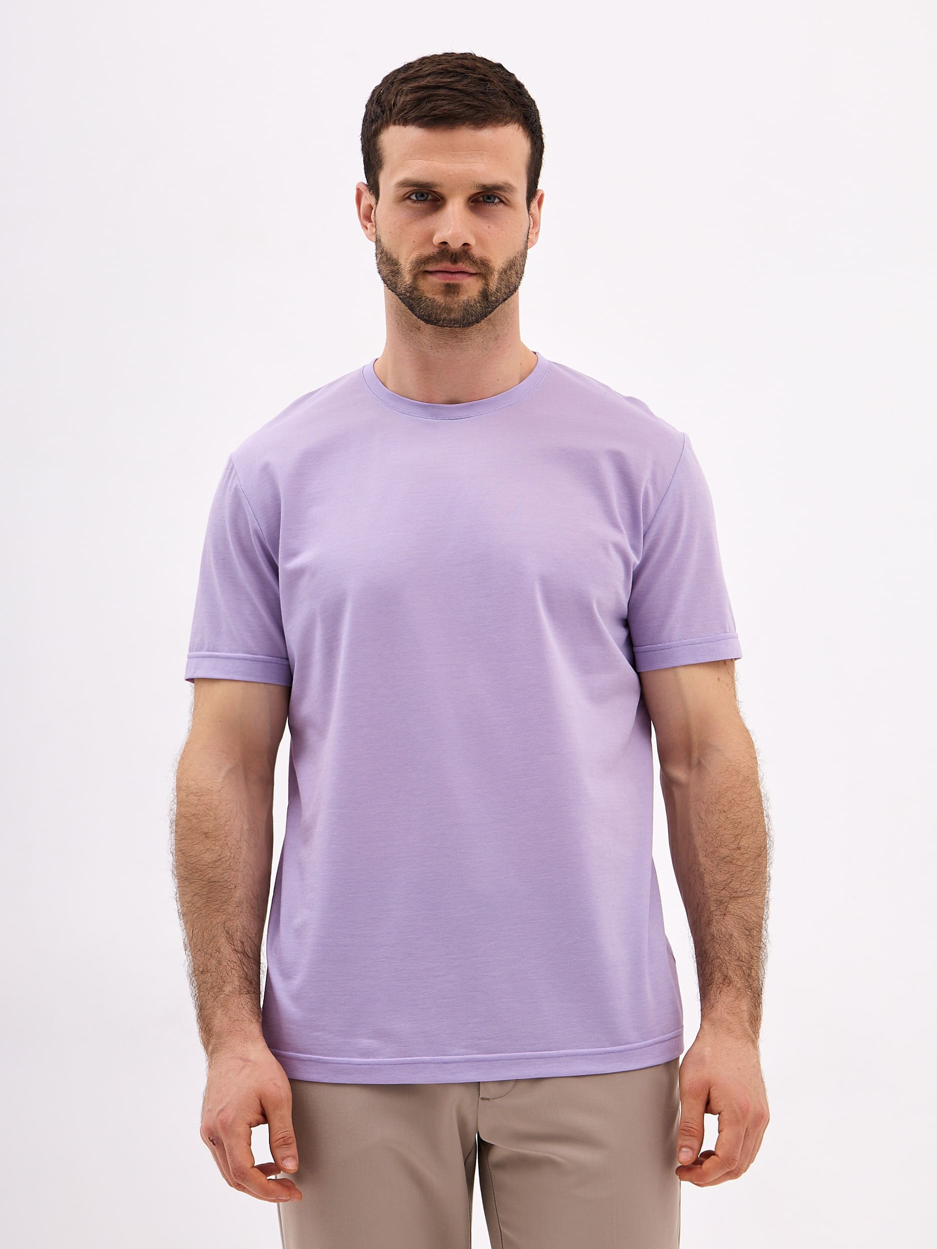 G145-PO4T-LT1359-3 (сиреневый) Футболка мужская короткий рукав