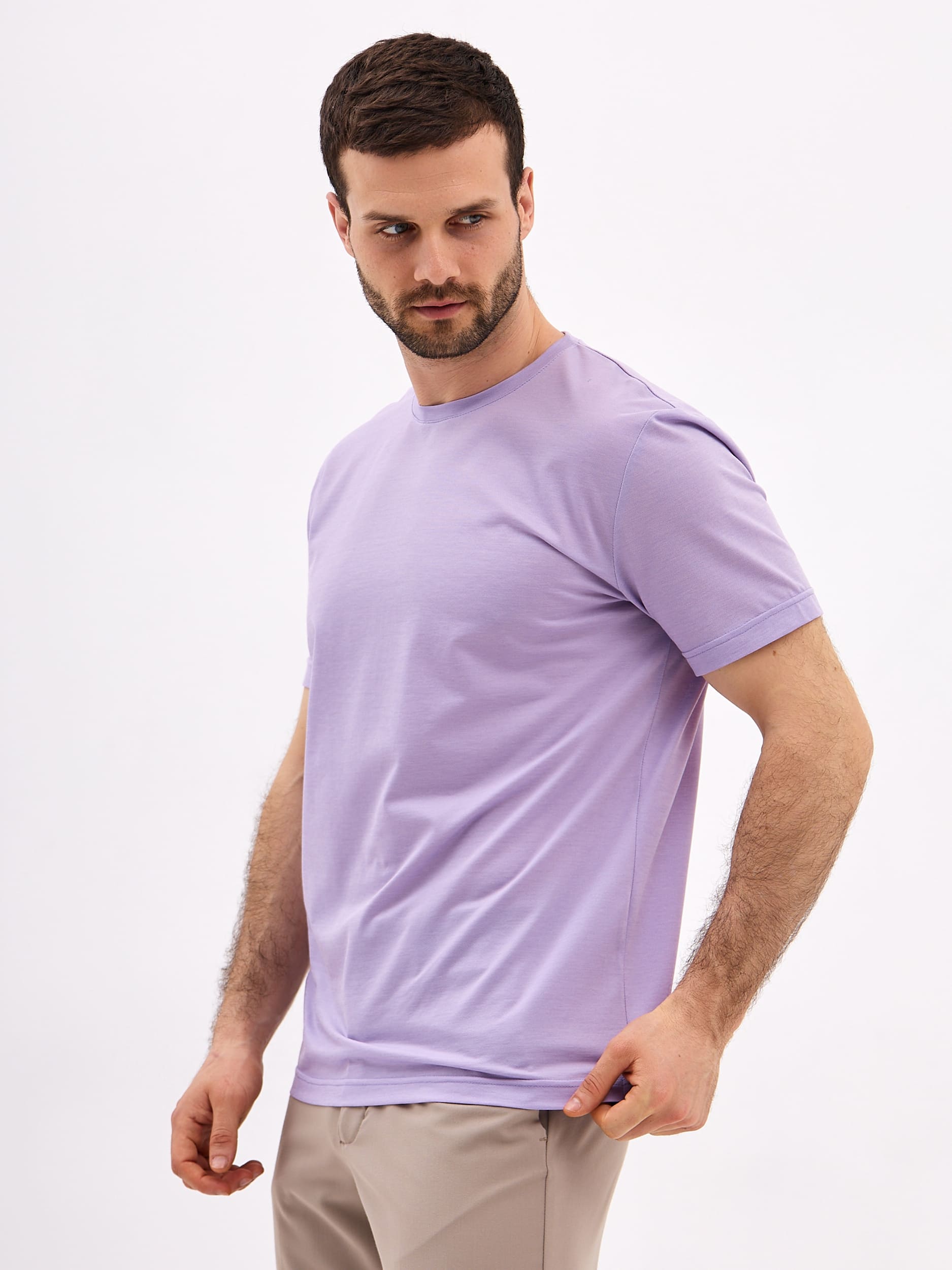 G145-PO4T-LT1359-3 (сиреневый) Футболка мужская короткий рукав
