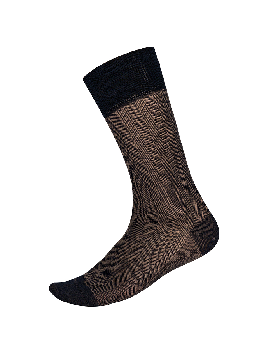 Cr-19/02 сине-коричневый Носки мужские (в упаковке 5 пар)