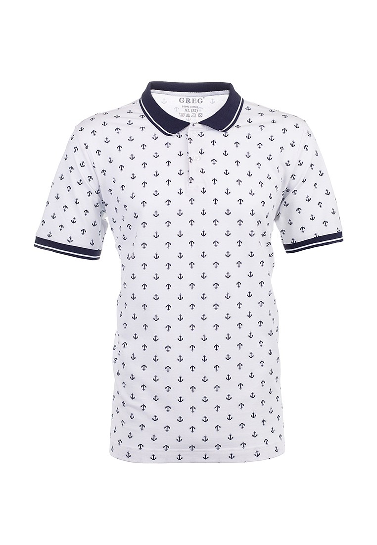 G134-якорь Джемпер мужской с воротником поло короткий рукав