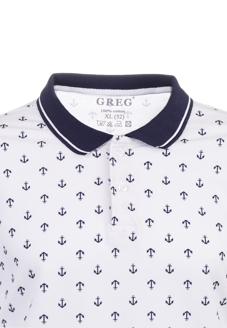 G134-якорь Джемпер мужской с воротником поло короткий рукав