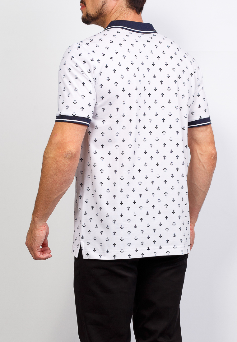 G134-якорь Джемпер мужской с воротником поло короткий рукав