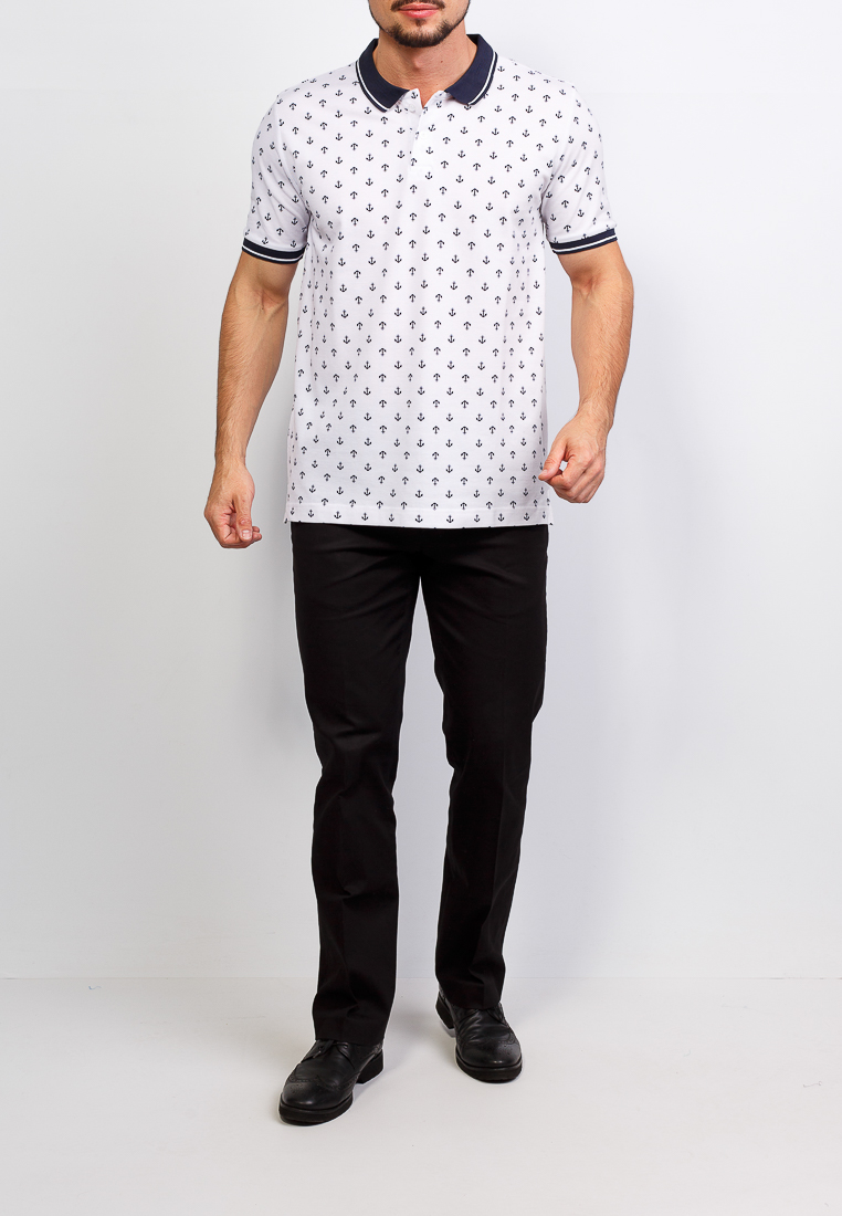 G134-якорь Джемпер мужской с воротником поло короткий рукав