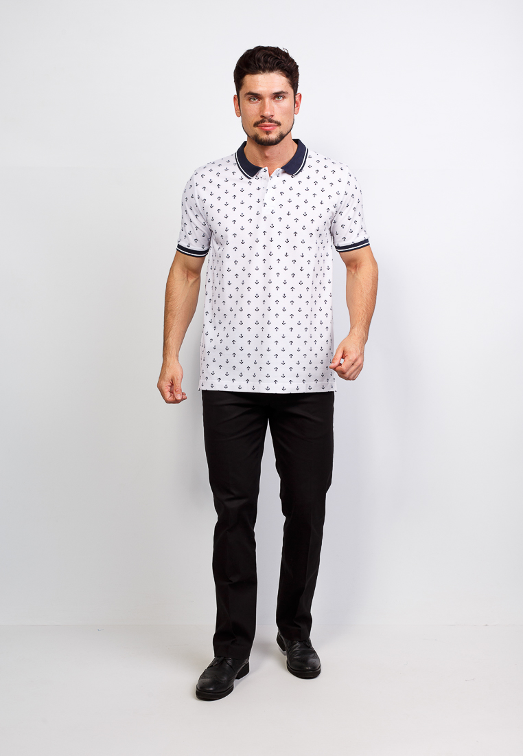 G134-якорь Джемпер мужской с воротником поло короткий рукав