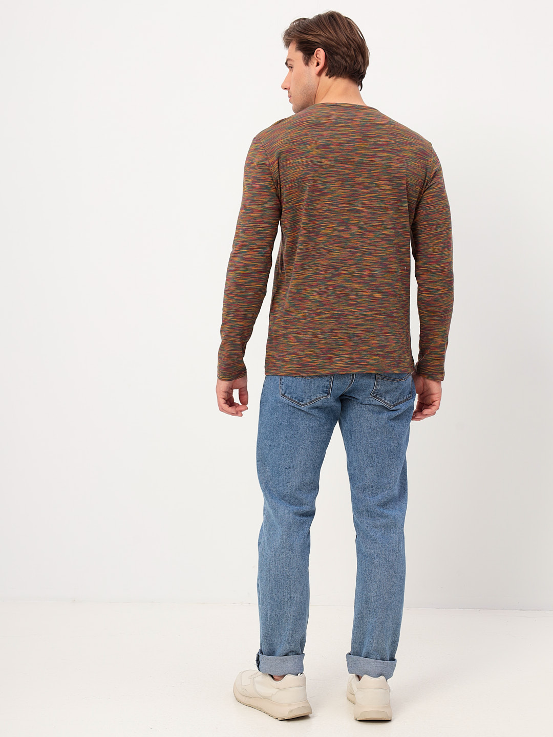 G166-KM-OR1059 (бордо) Футболка мужская длинный рукав