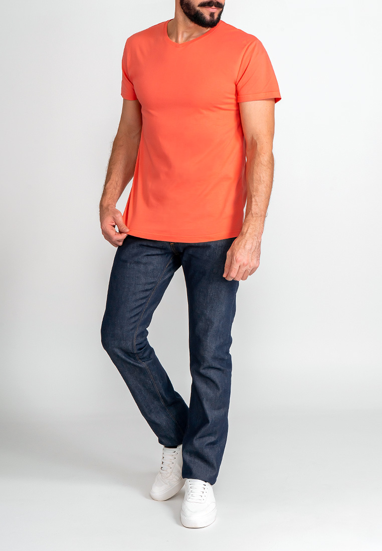 G146-RD-9012_R (коралл) Футболка мужская короткий рукав
