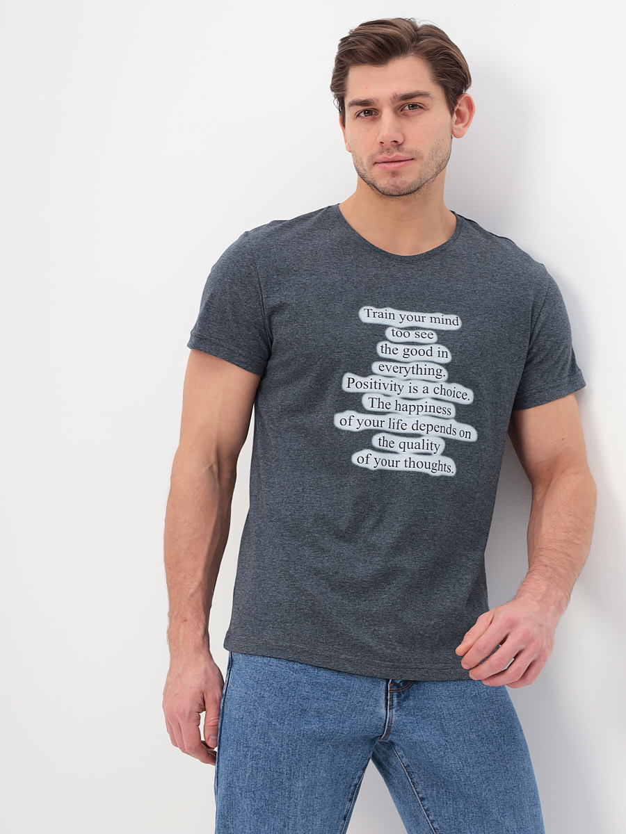 G145-Quote (антрацит м.) Футболка мужская короткий рукав