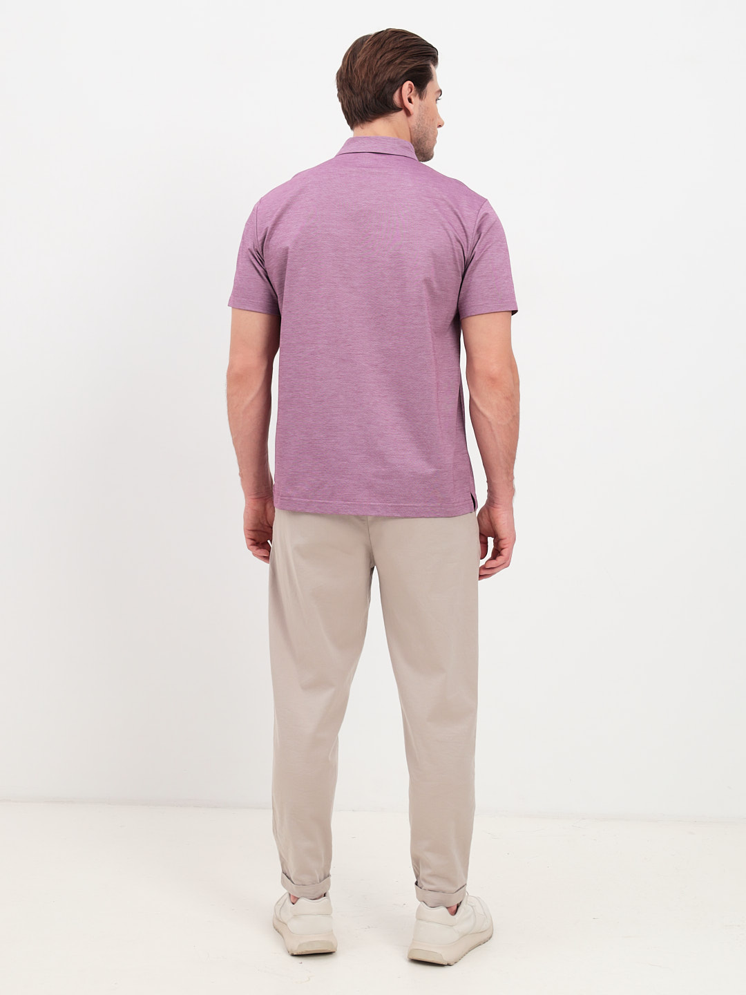 G144-PM1246T-LT1635 (бордо) Джемпер мужской с воротником поло короткий рукав