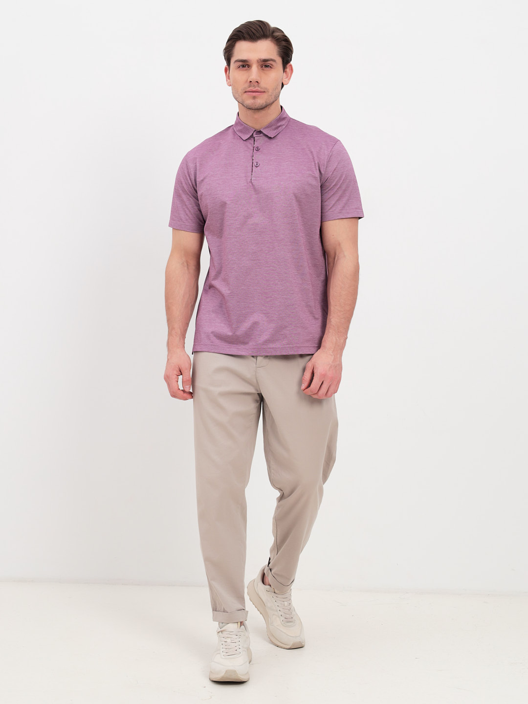 G144-PM1246T-LT1635 (бордо) Джемпер мужской с воротником поло короткий рукав