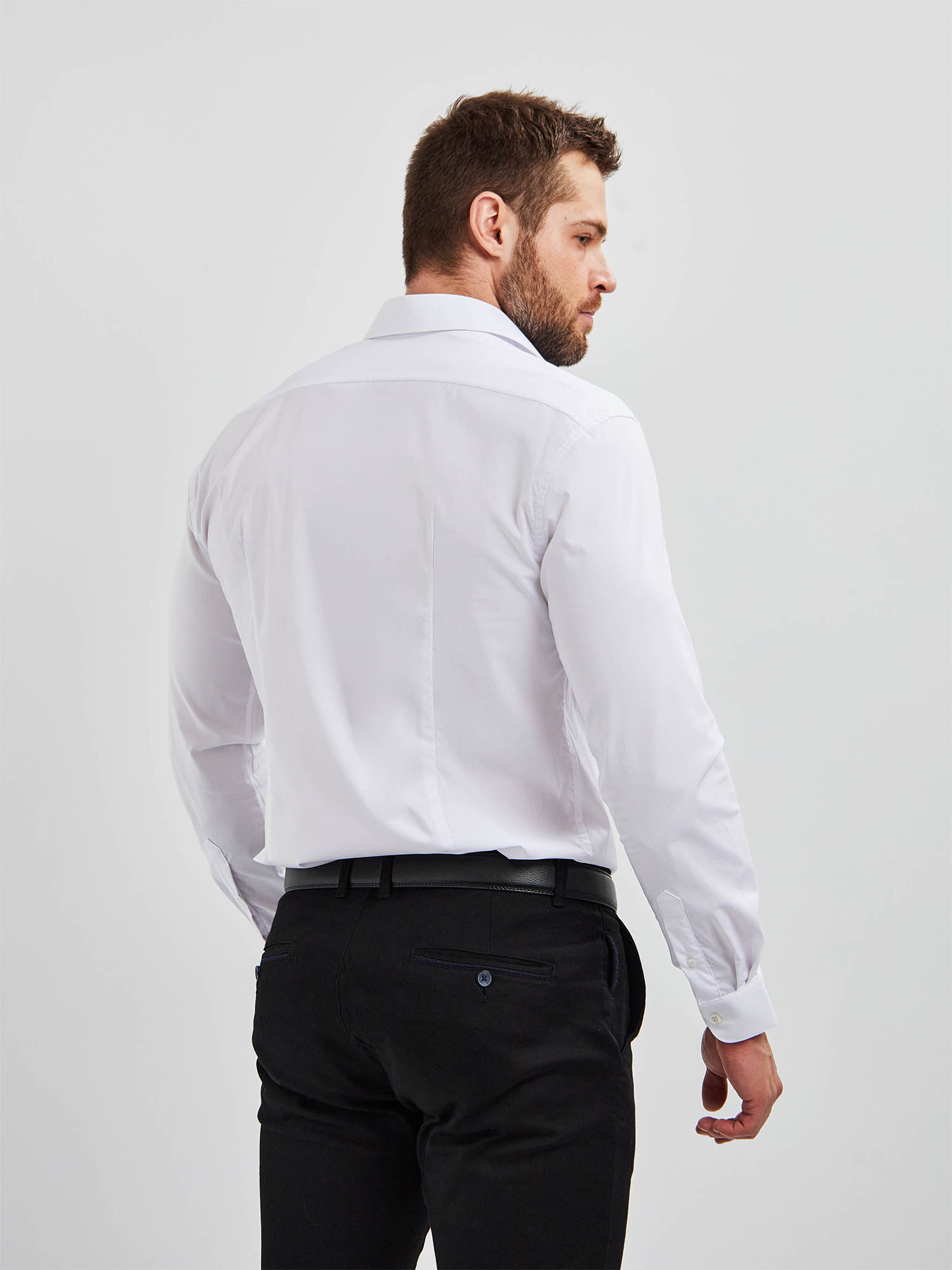 c100/156/WH/SZV STRETCH Сорочка мужская длинный рукав