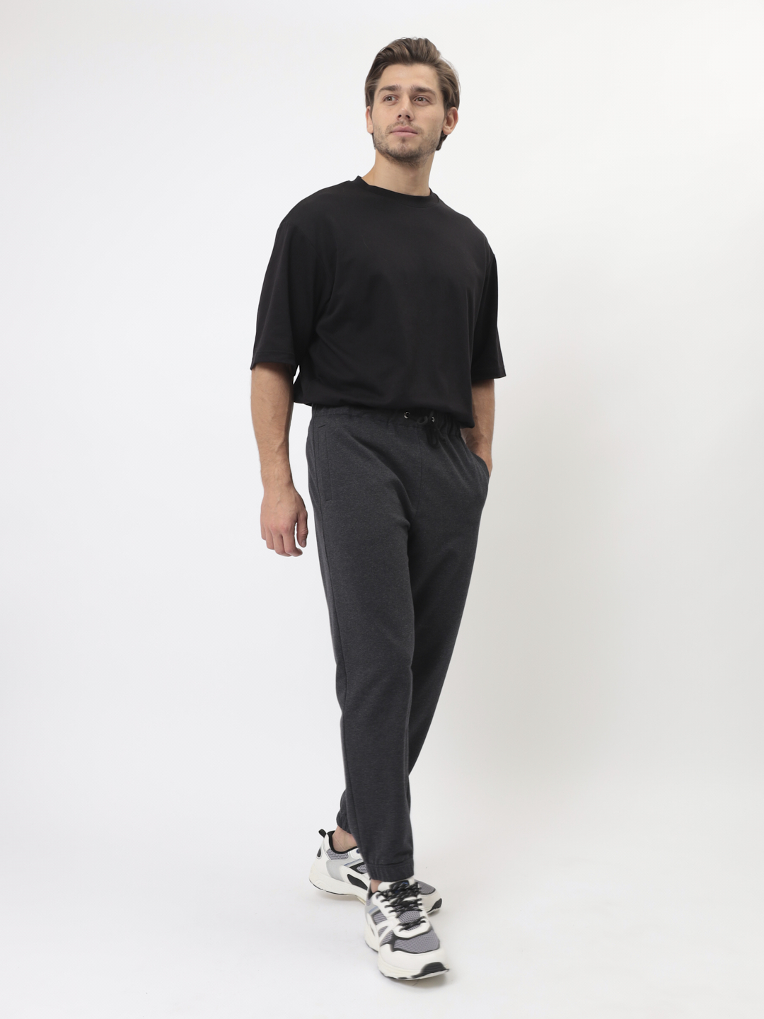 G-TRK-OZ02-001K-антрацит м. Брюки мужские трикотажные