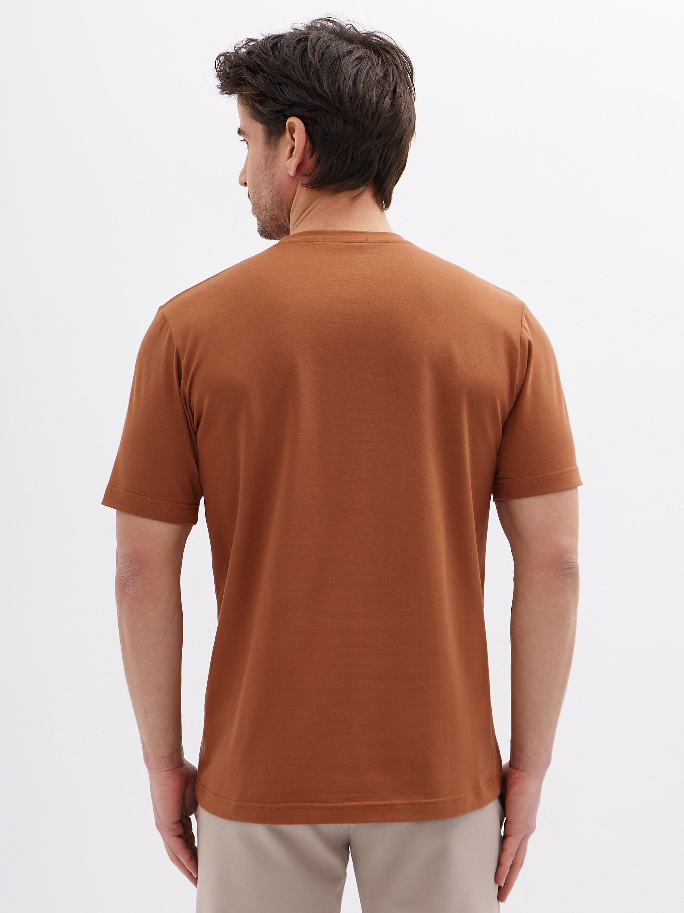 G145-KO-HJ-70138-N (терракот) Футболка мужская короткий рукав