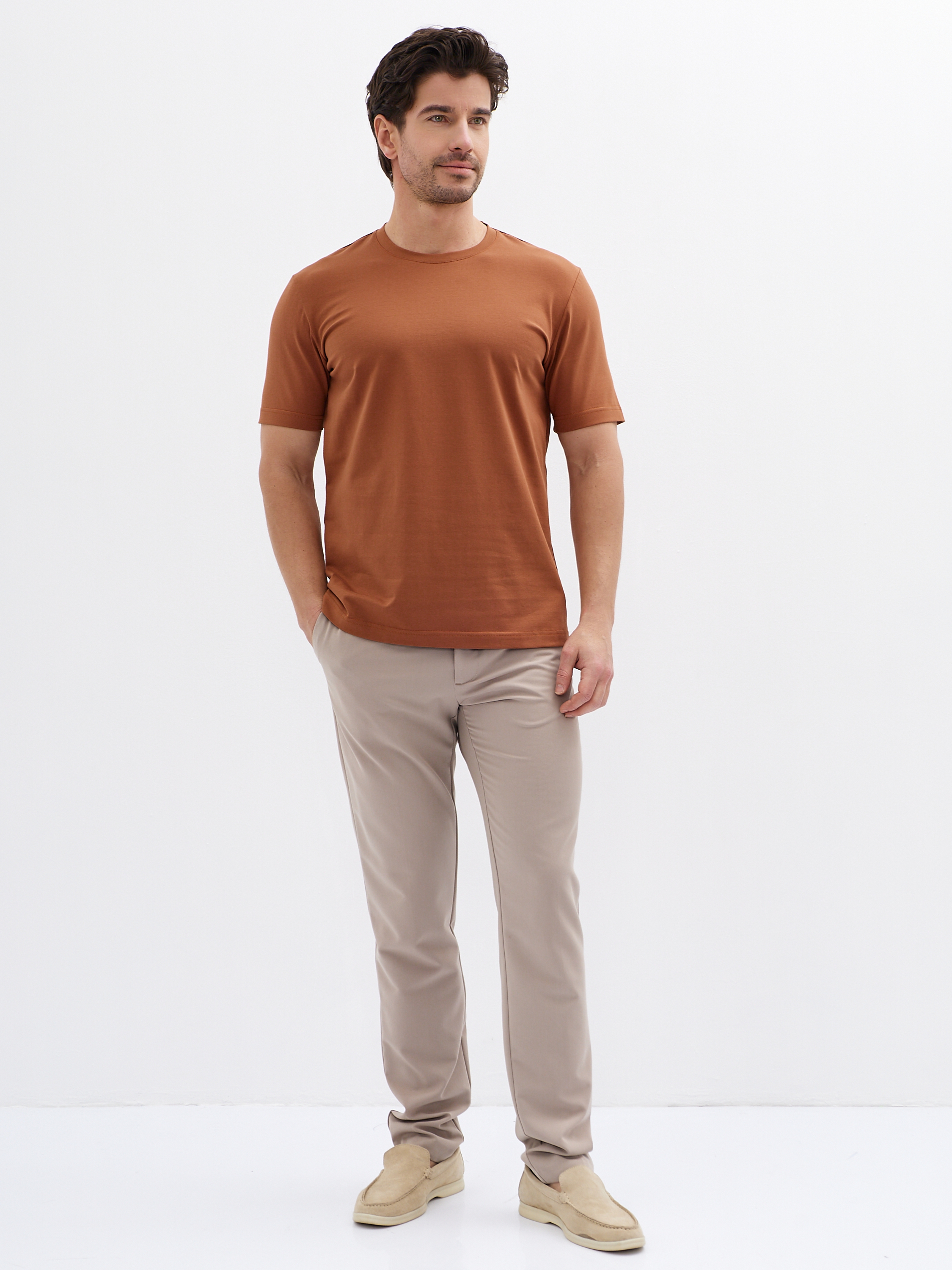 G145-KO-HJ-70138-N (терракот) Футболка мужская короткий рукав