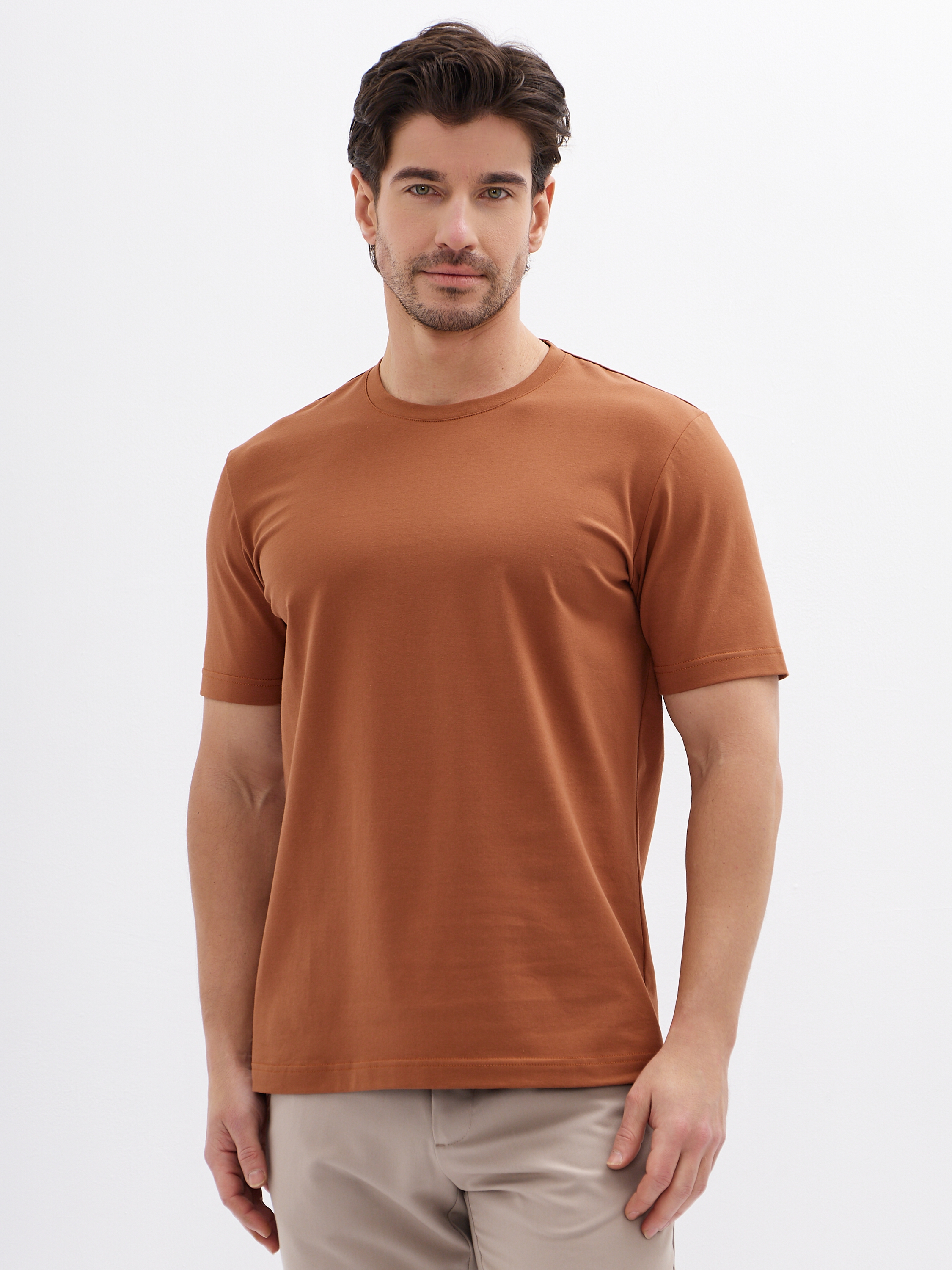 G145-KO-HJ-70138-N (терракот) Футболка мужская короткий рукав