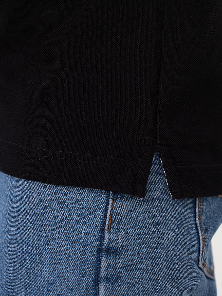 G144-PO1246T-MD02 (черный) Джемпер мужской с воротником поло короткий рукав