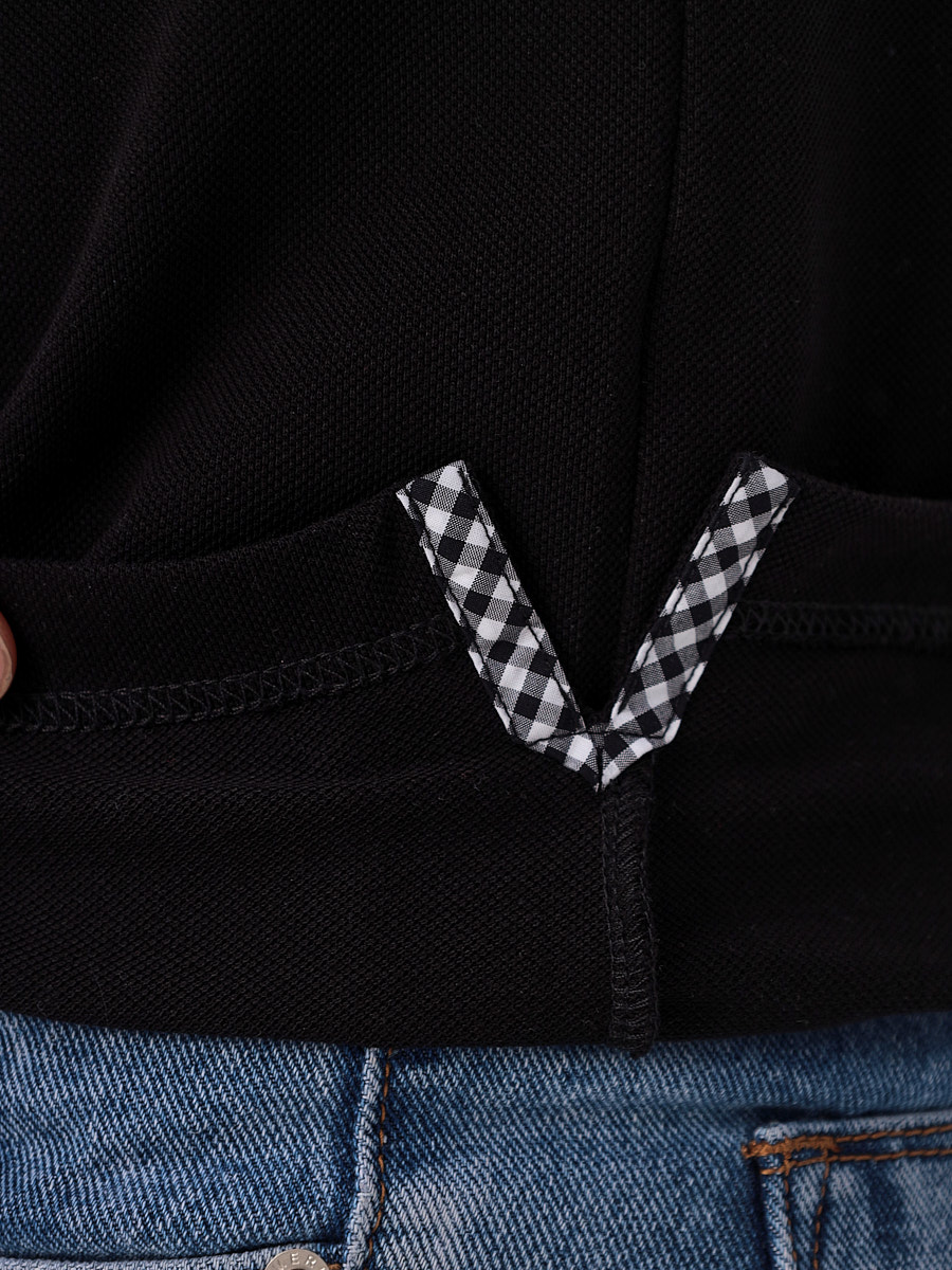 G144-PO1246T-MD02 (черный) Джемпер мужской с воротником поло короткий рукав