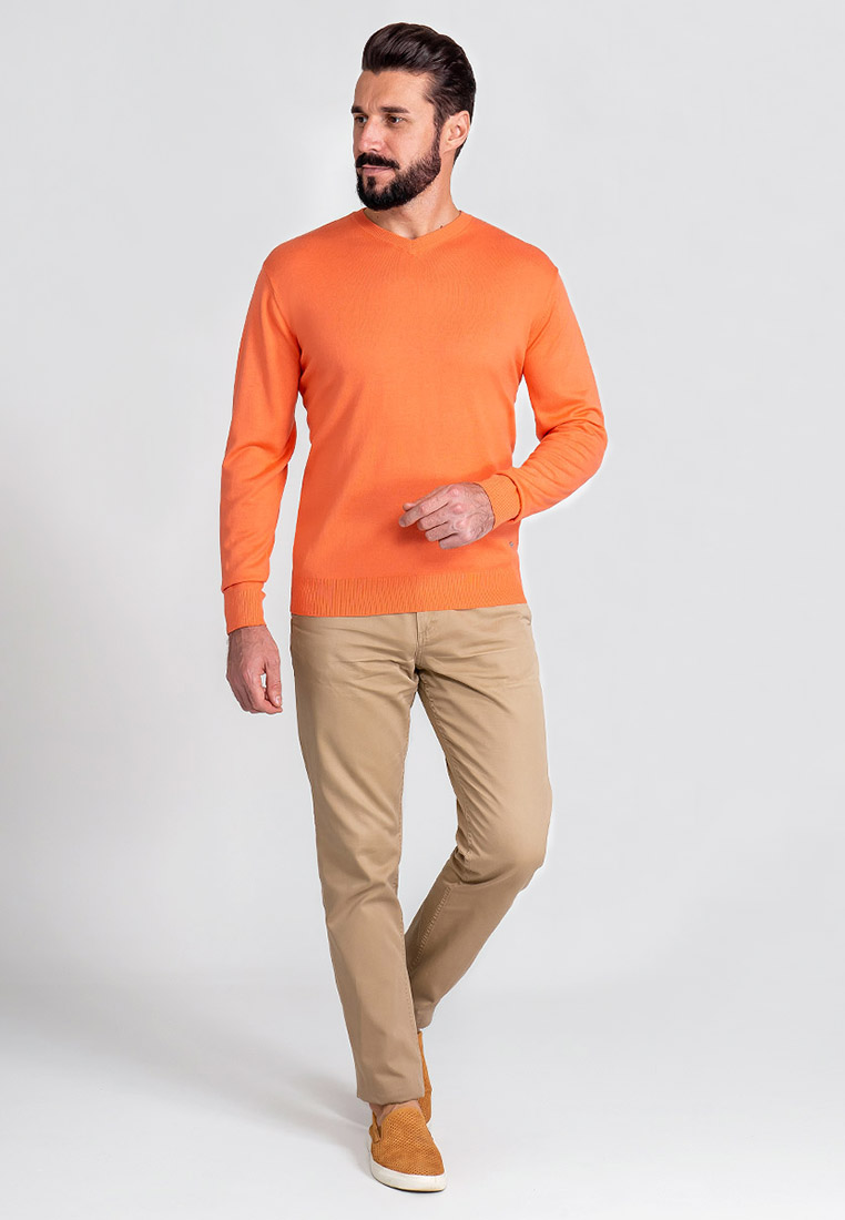 G124-AC128 (коралл) Джемпер мужской
