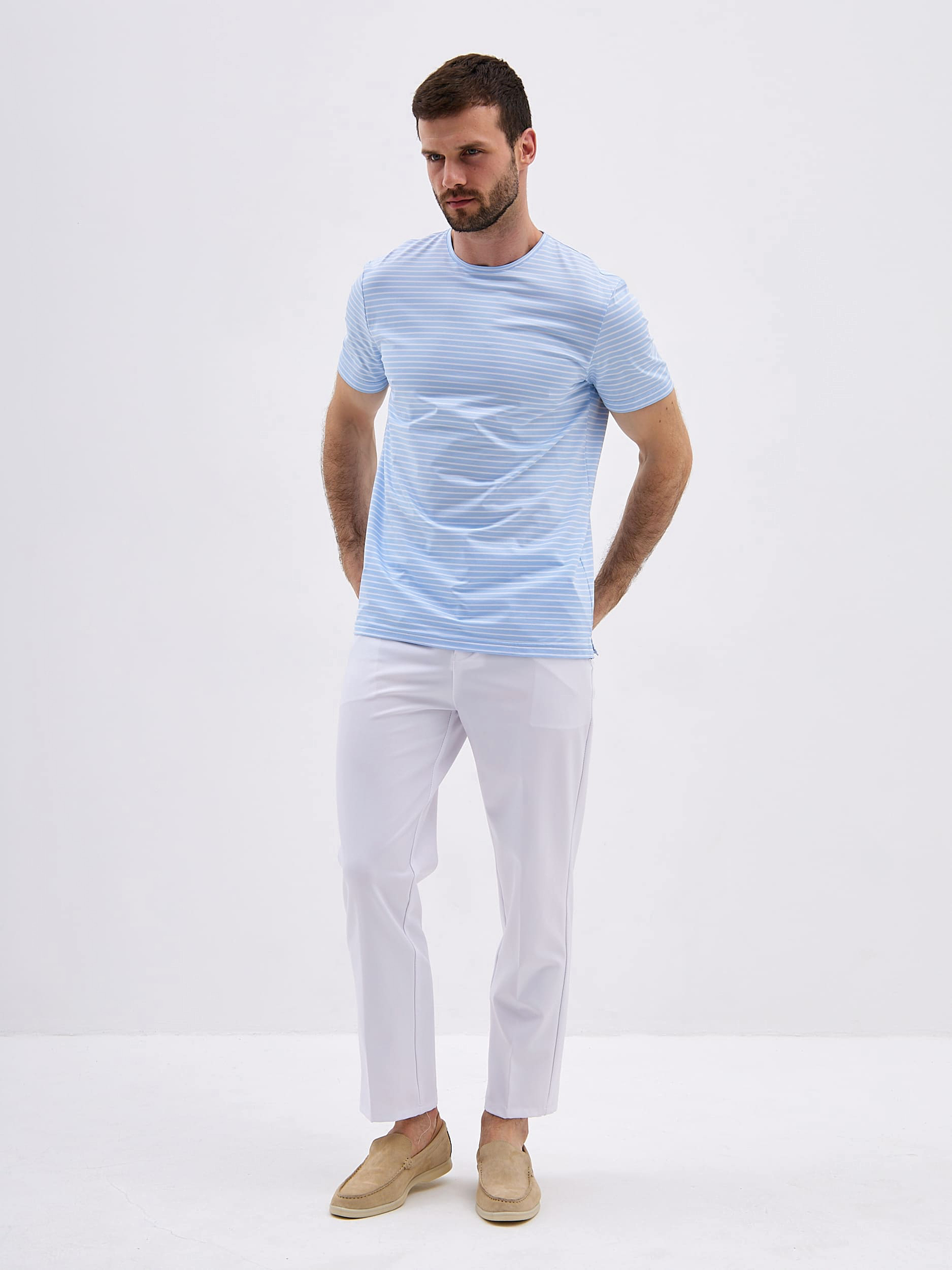 G145-PD4T-LT0110 (голубой) Футболка мужская короткий рукав