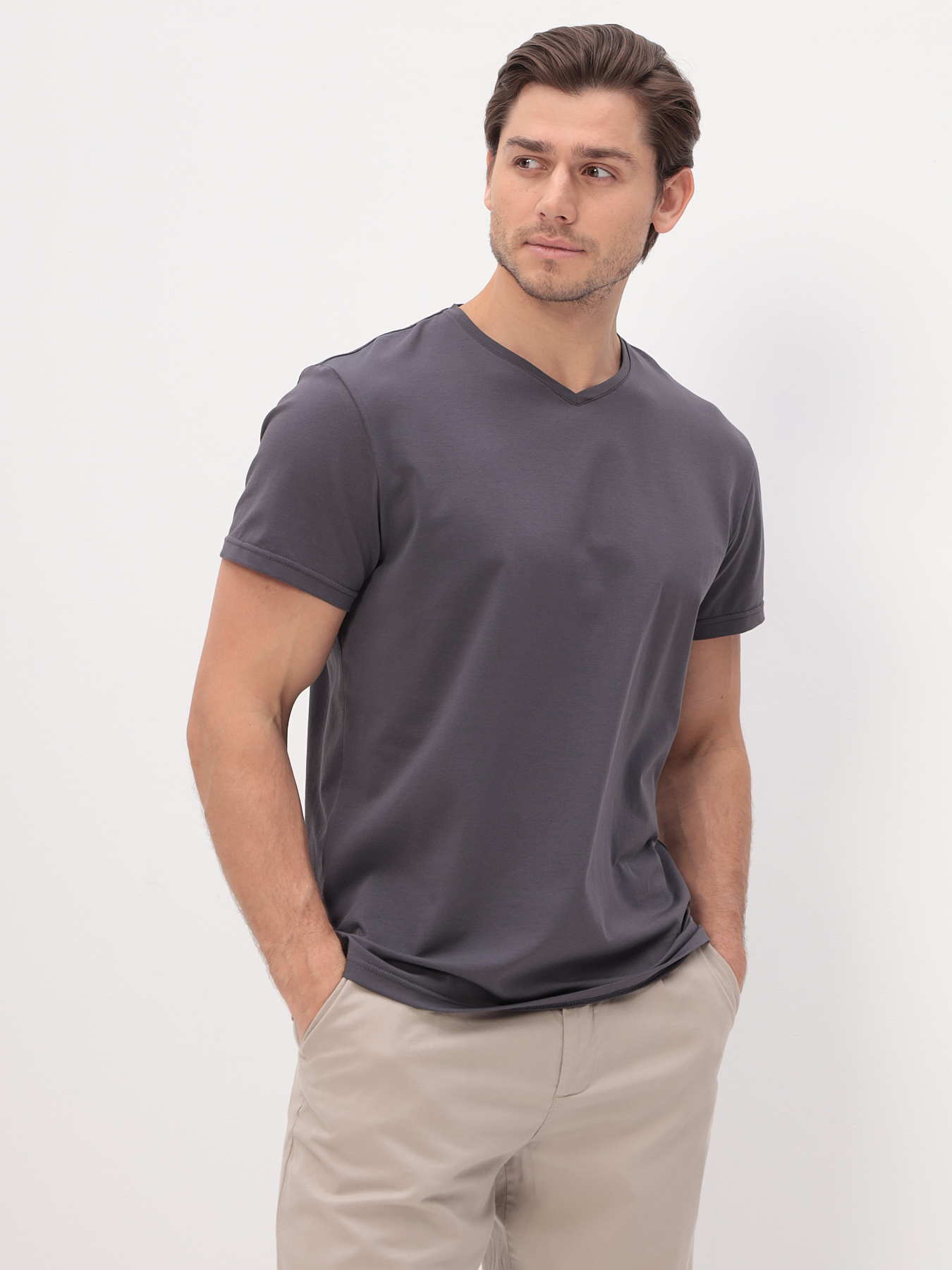 G146-KO-SA-S5095 (серый) Футболка мужская короткий рукав