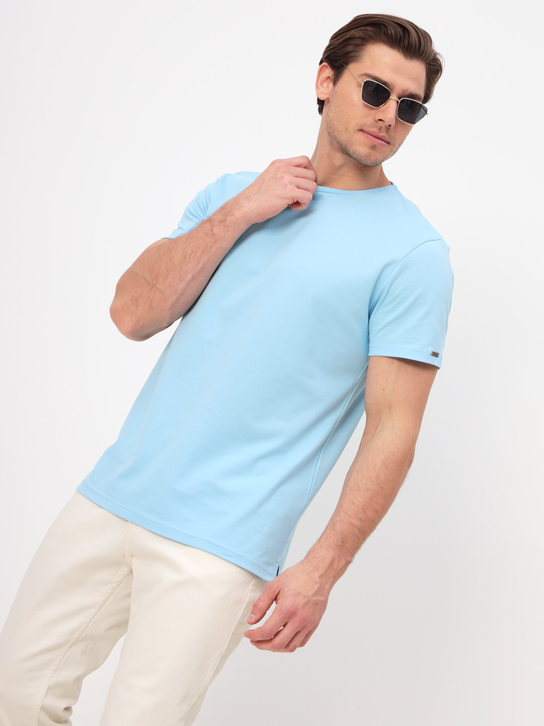 G145-PO4T-SA201 (голубой) Футболка мужская короткий рукав