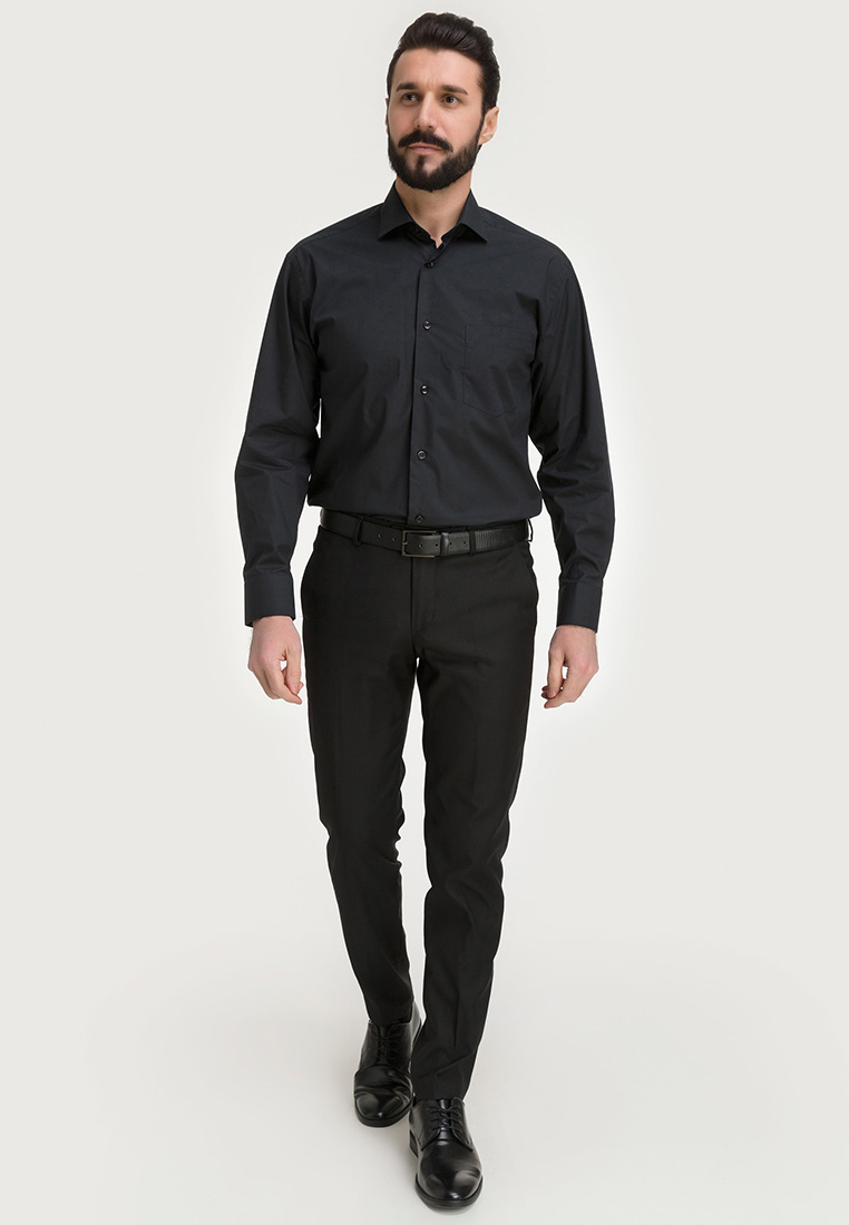 340/119/BLK Сорочка мужская длинный рукав