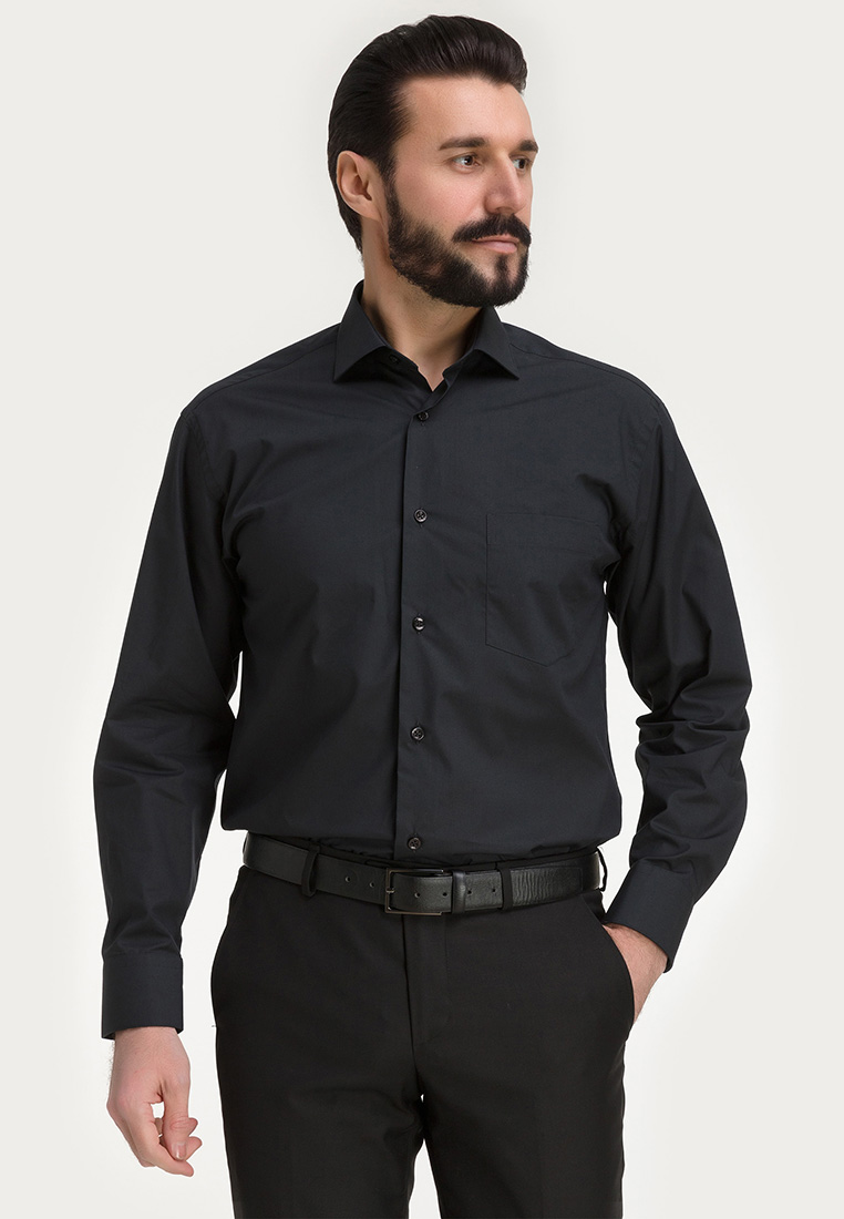 340/119/BLK Сорочка мужская длинный рукав