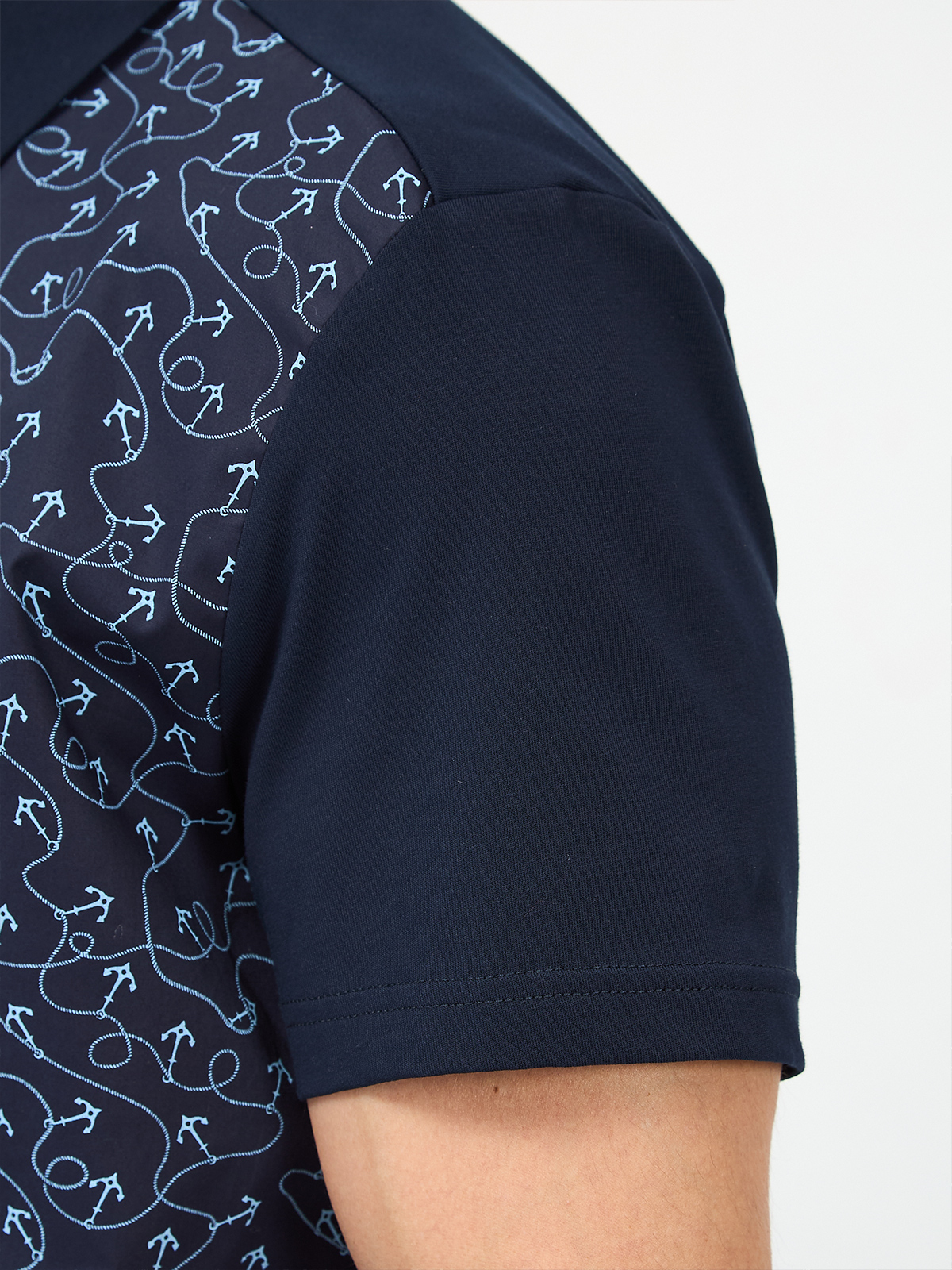 G143-KD1467T-LG4168 (синий) Рубашка трикотажная мужская короткий рукав