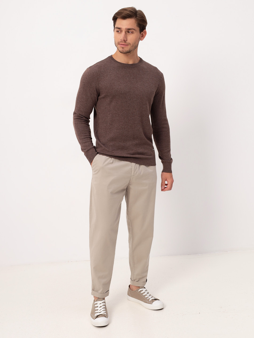 G121-DA18 табак Джемпер мужской