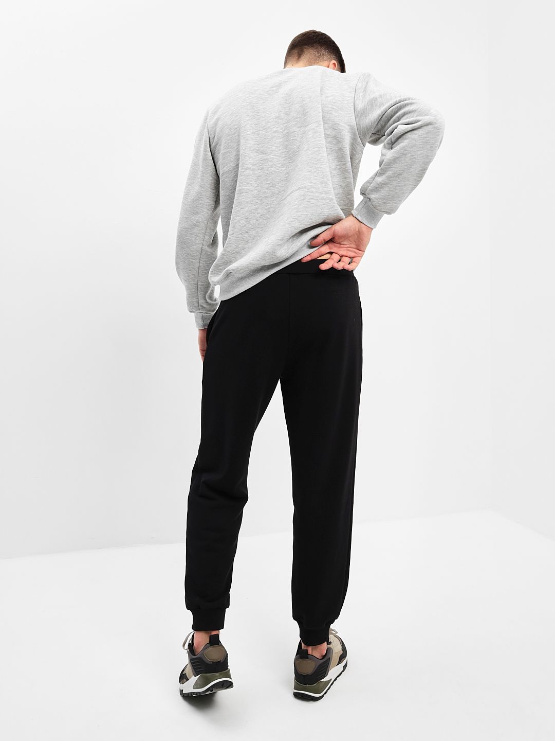 G-TRK-OZ03B-002K-черный Брюки мужские трикотажные