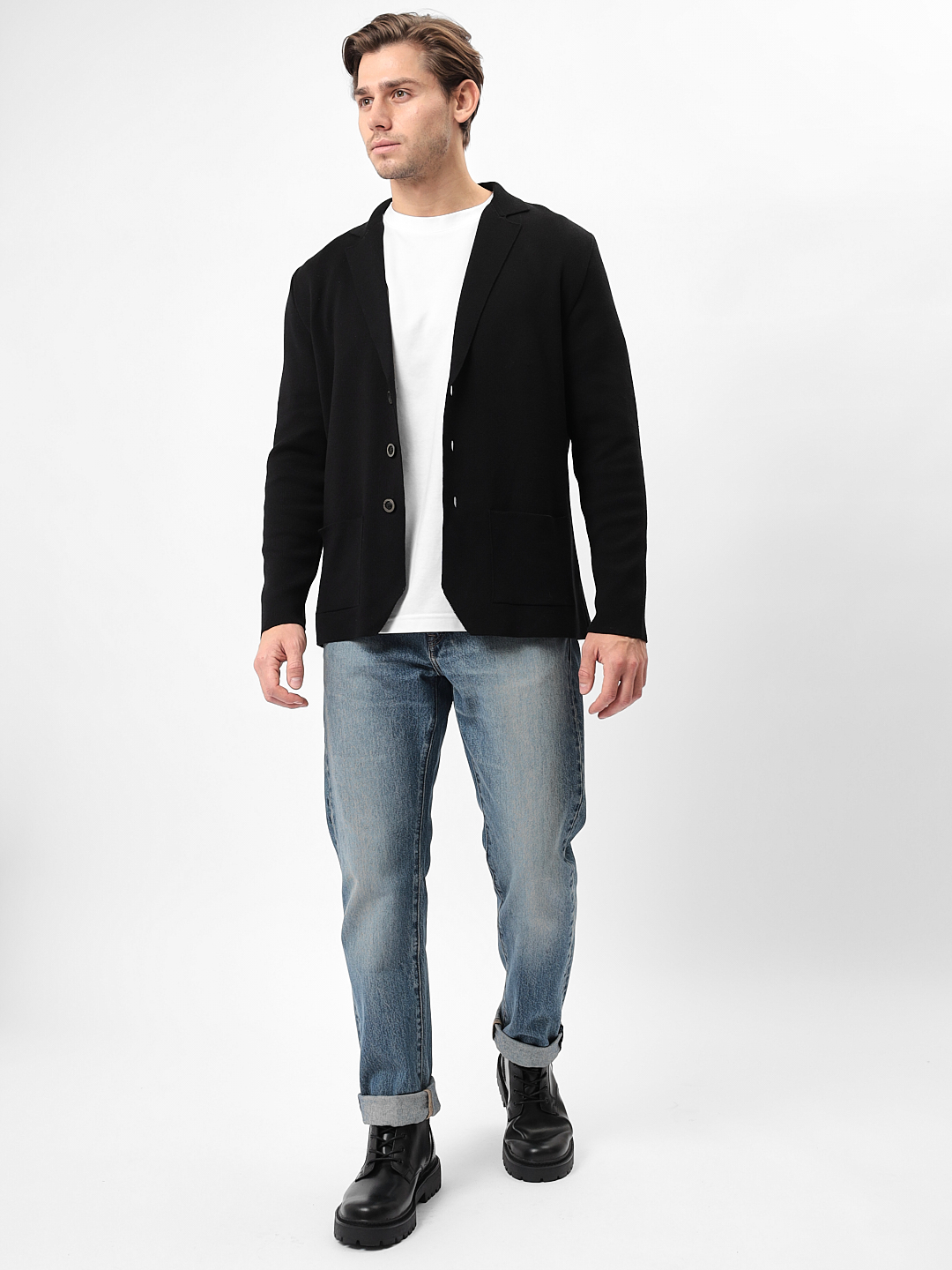 G136-KF-черный 340 Кардиган мужской