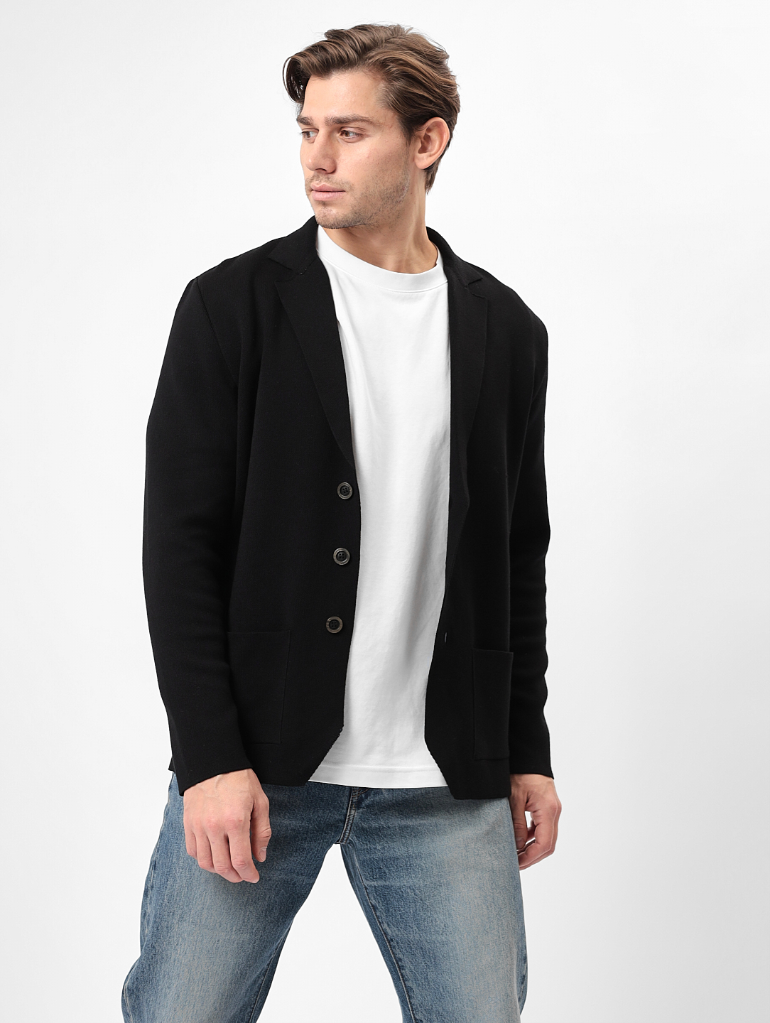 G136-KF-черный 340 Кардиган мужской