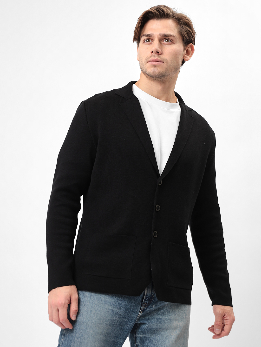 G136-KF-черный 340 Кардиган мужской